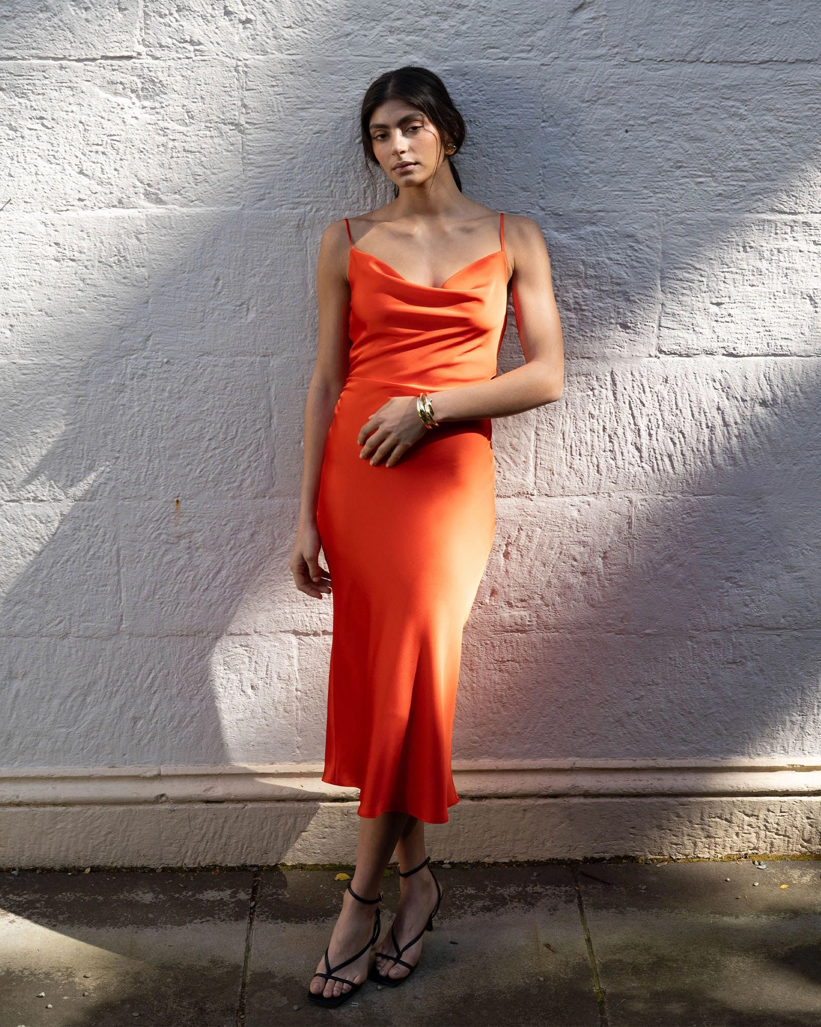 Forcast Clothing - Mae Side Ruched Satin Dress