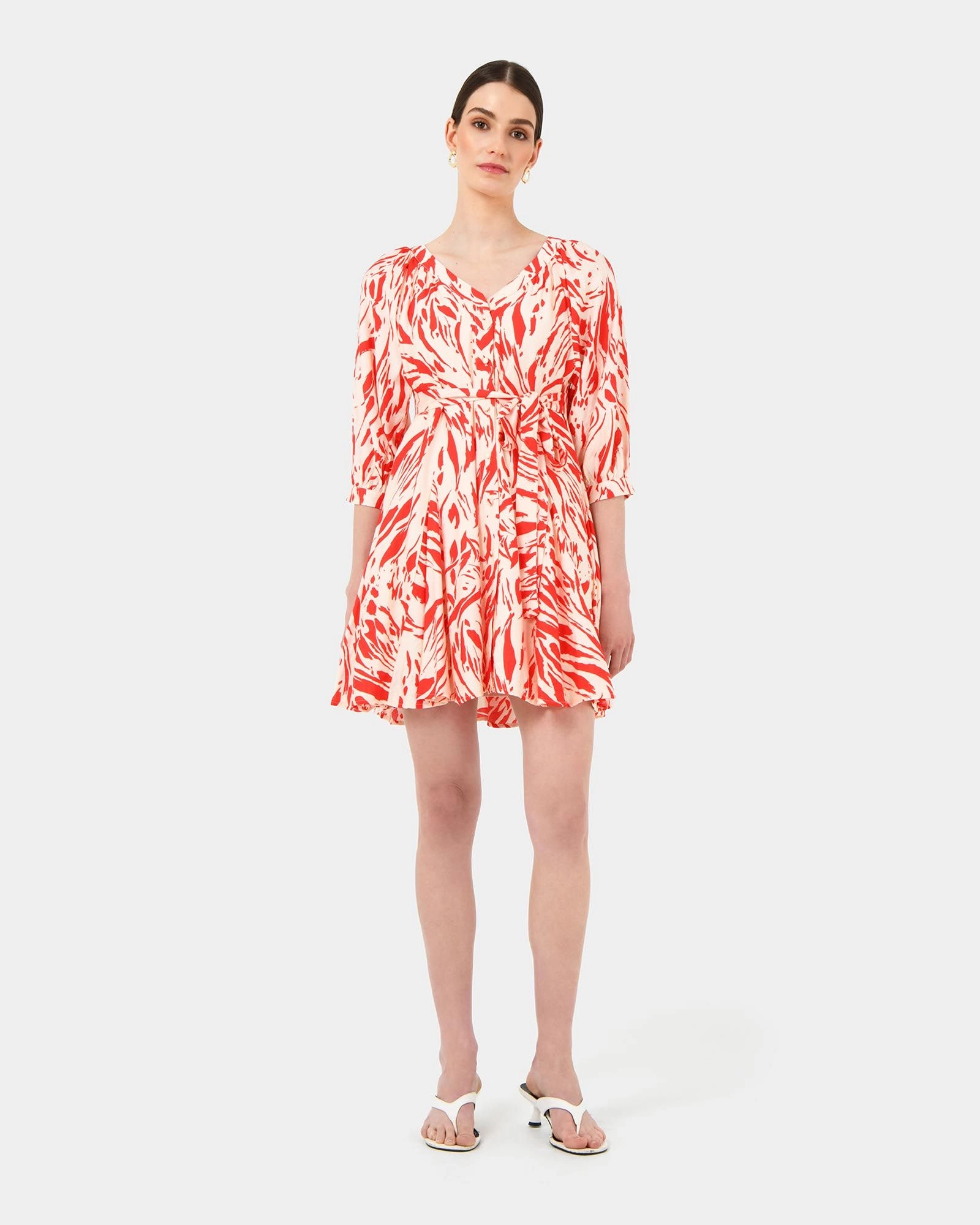 Forcast Clothing - Vienna V-Neck Tie Dress