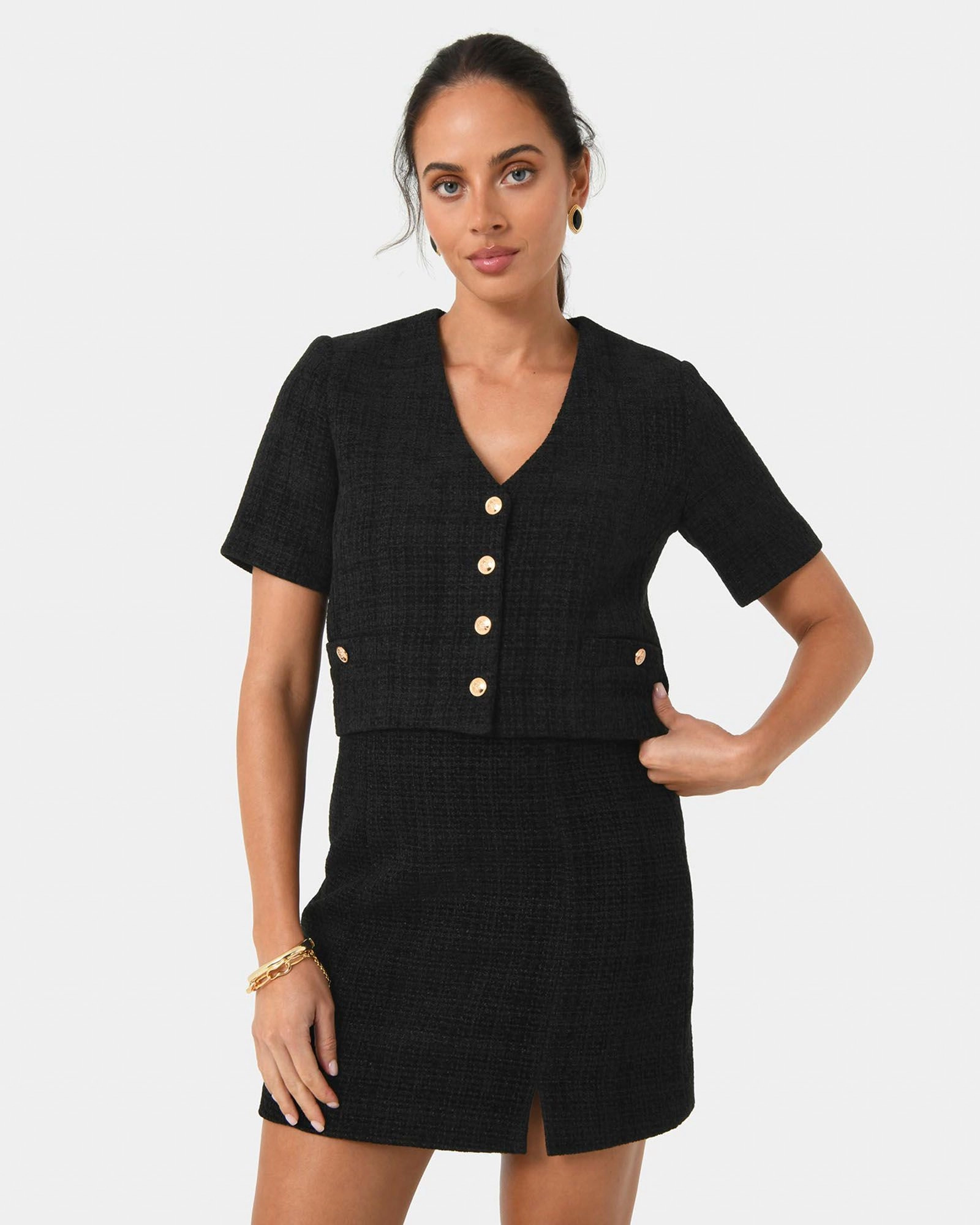 Forcast Clothing - Carmen Tweed Crop Jacket