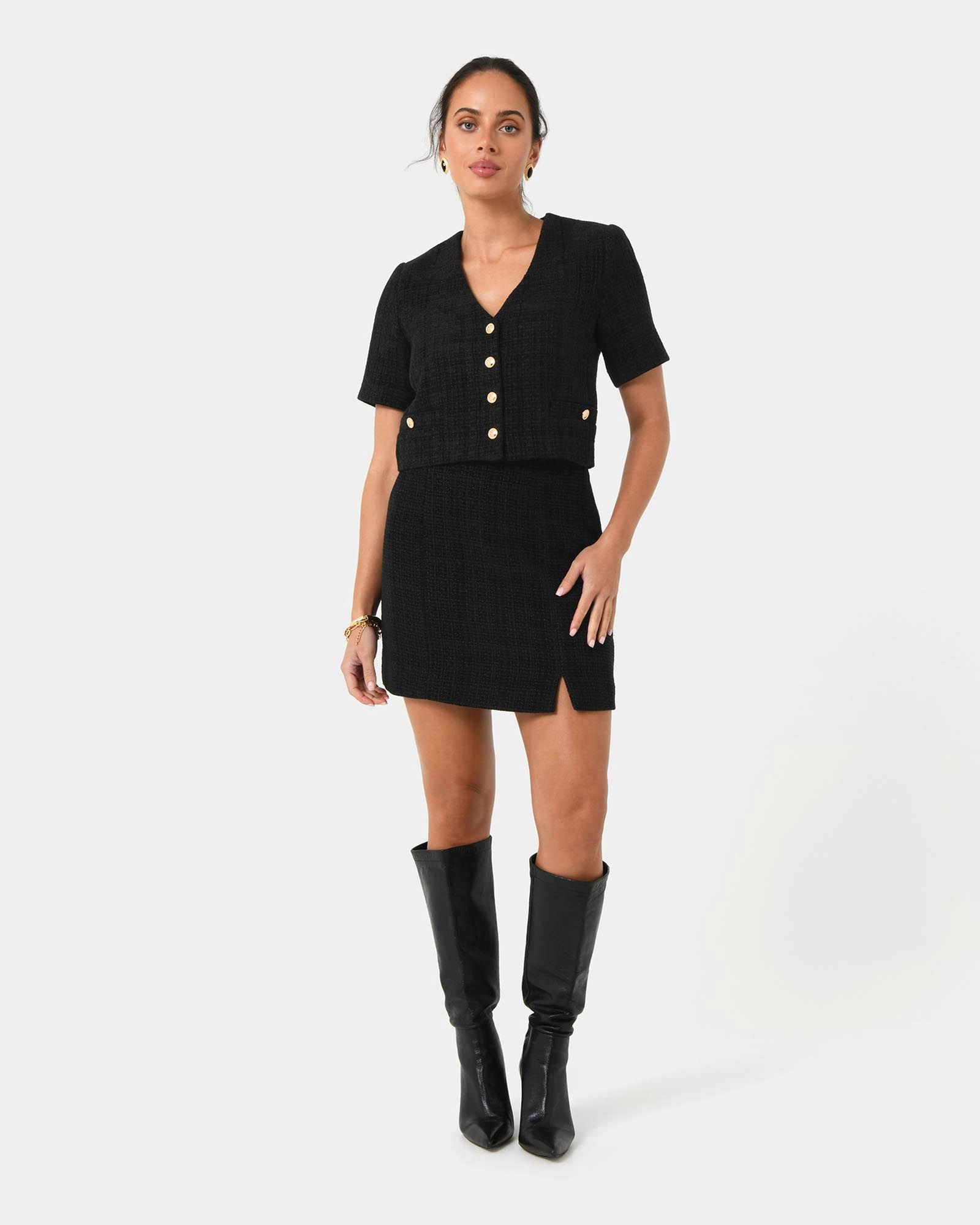 Forcast Clothing - Carmen Tweed Crop Jacket