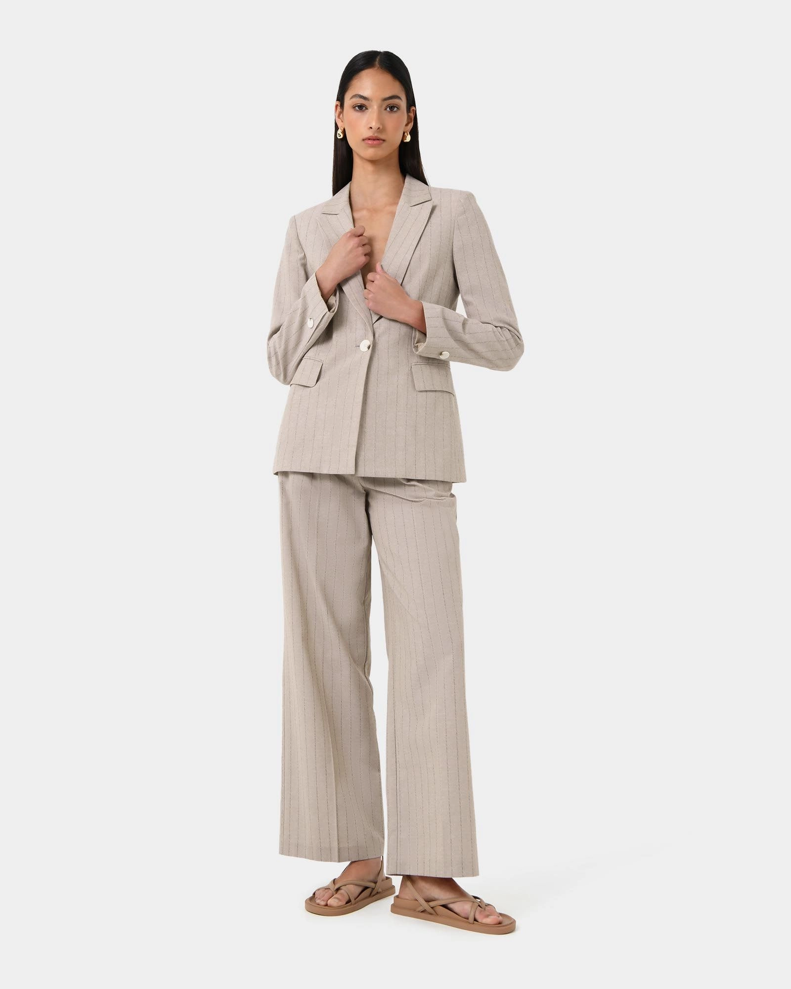 Forcast Clothing - Ria Stripe Cotton Blend Jacket 