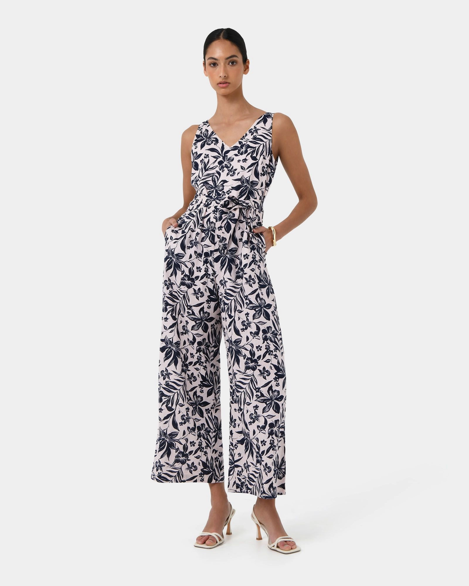 Forcast Clothing - Ren Linen Blend Jumpsuit 