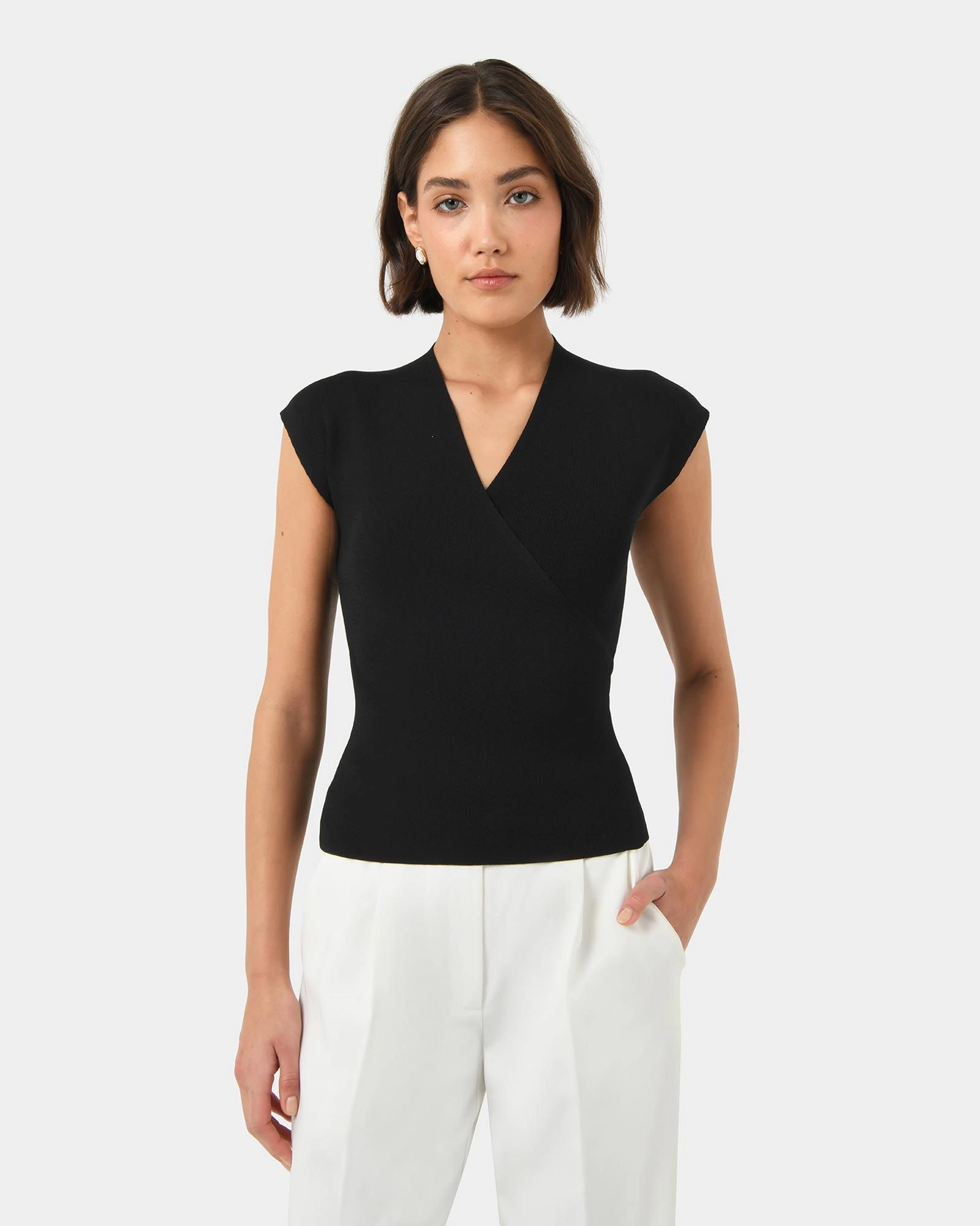 Forcast Clothing - Ani Wrap Knit Top