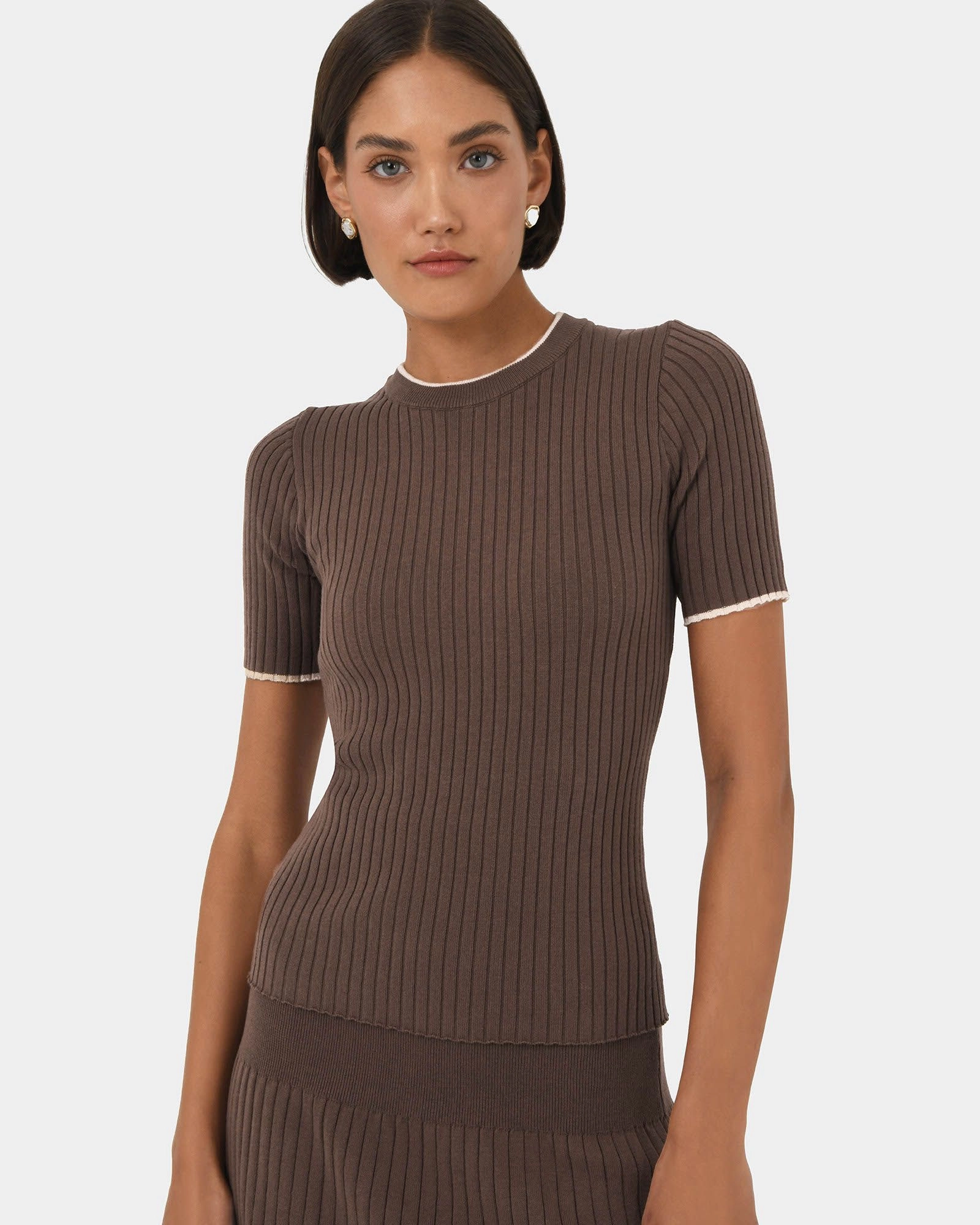 Forcast Clothing - Hanni Contrast Knit Top 