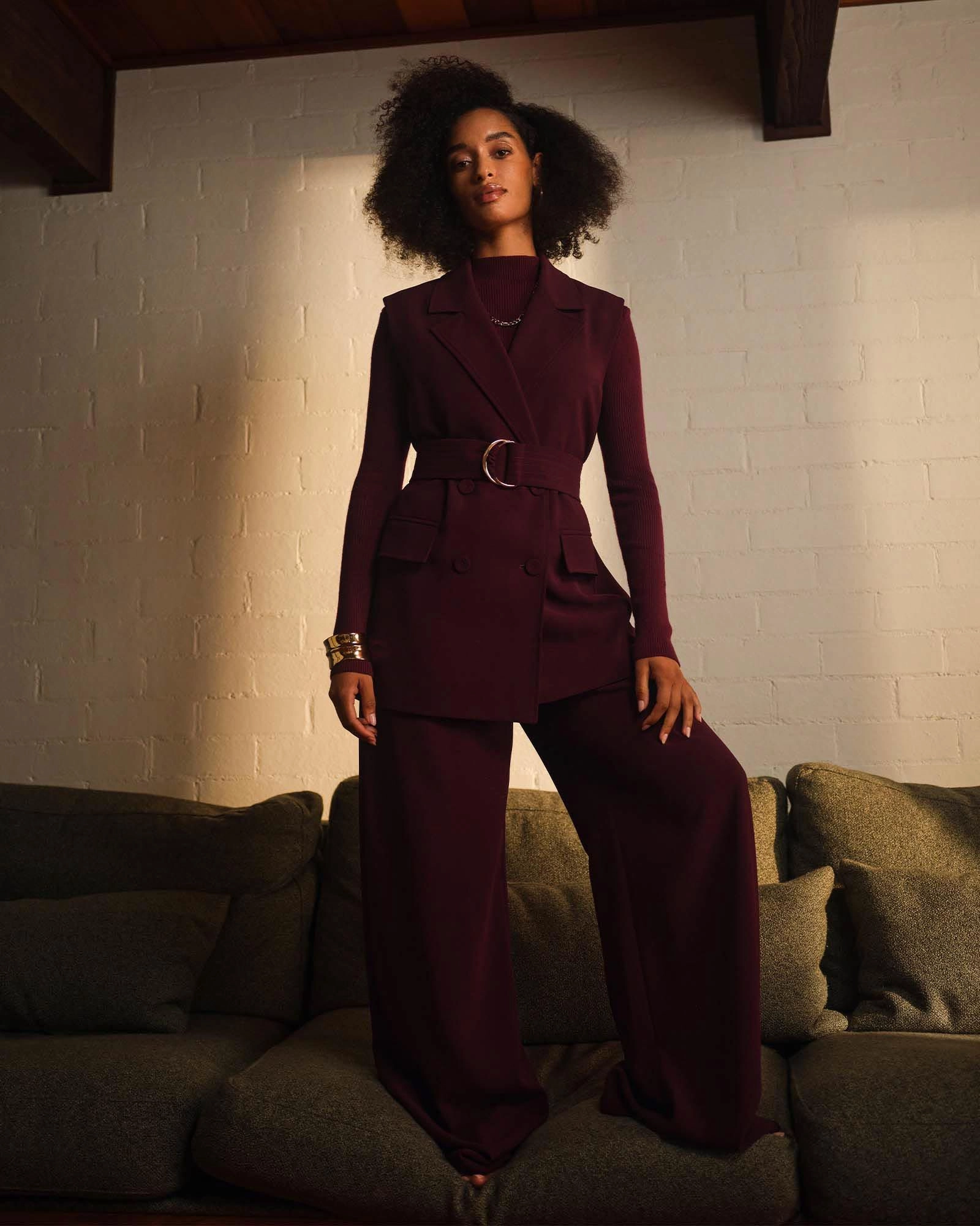 Forcast Clothing - Rumy Wide Leg Tailored Pants