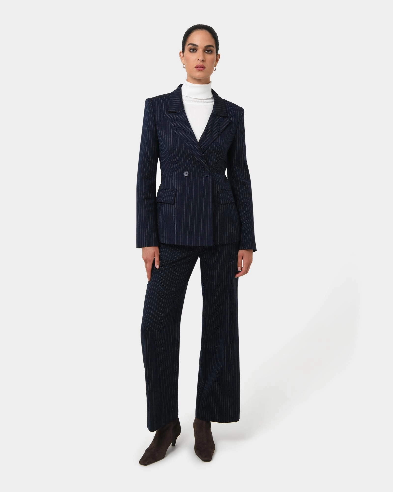 Forcast Clothing - Zara Pinstripe Tailored Pants