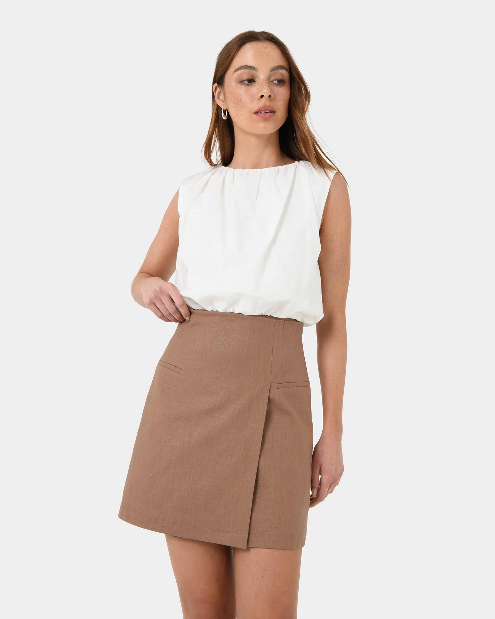 Forcast Clothing - Nia Mini Linen Skirt