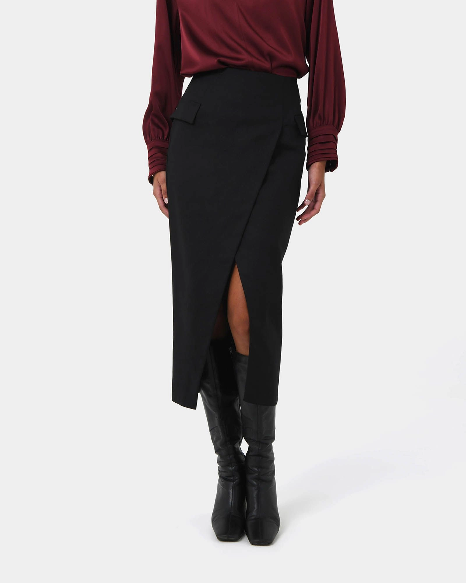 Forcast Clothing - Abby Asymmetric Tailored Skirt