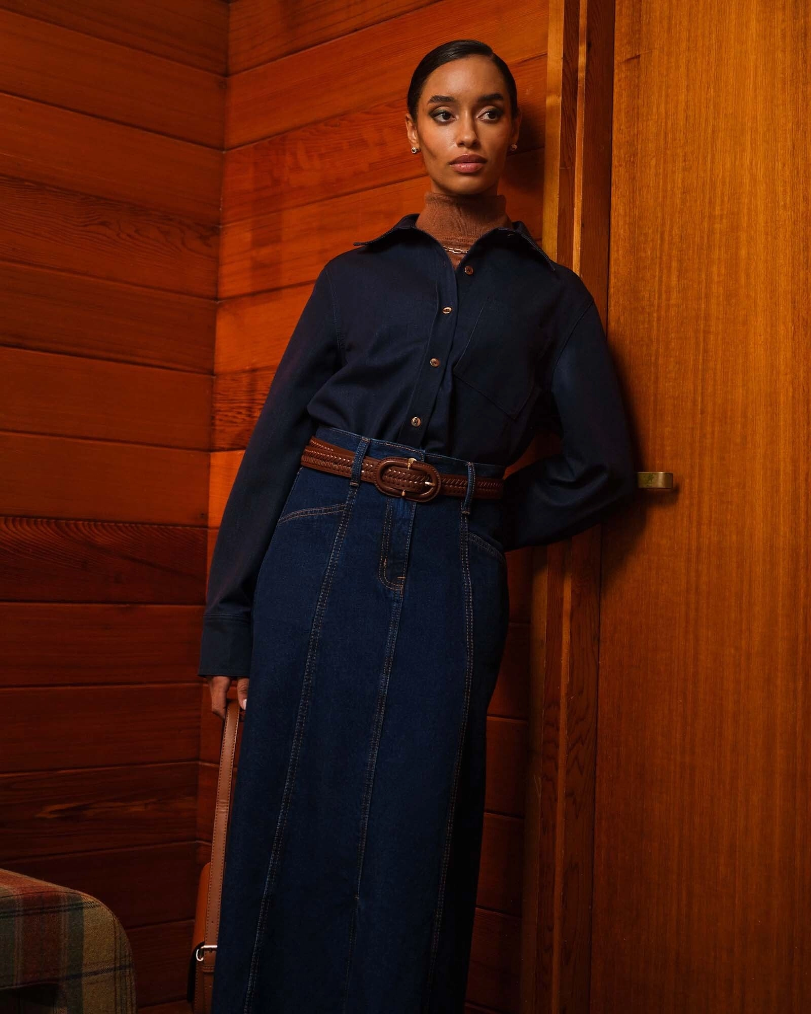 Forcast Clothing - Carmen Panel Denim Skirt
