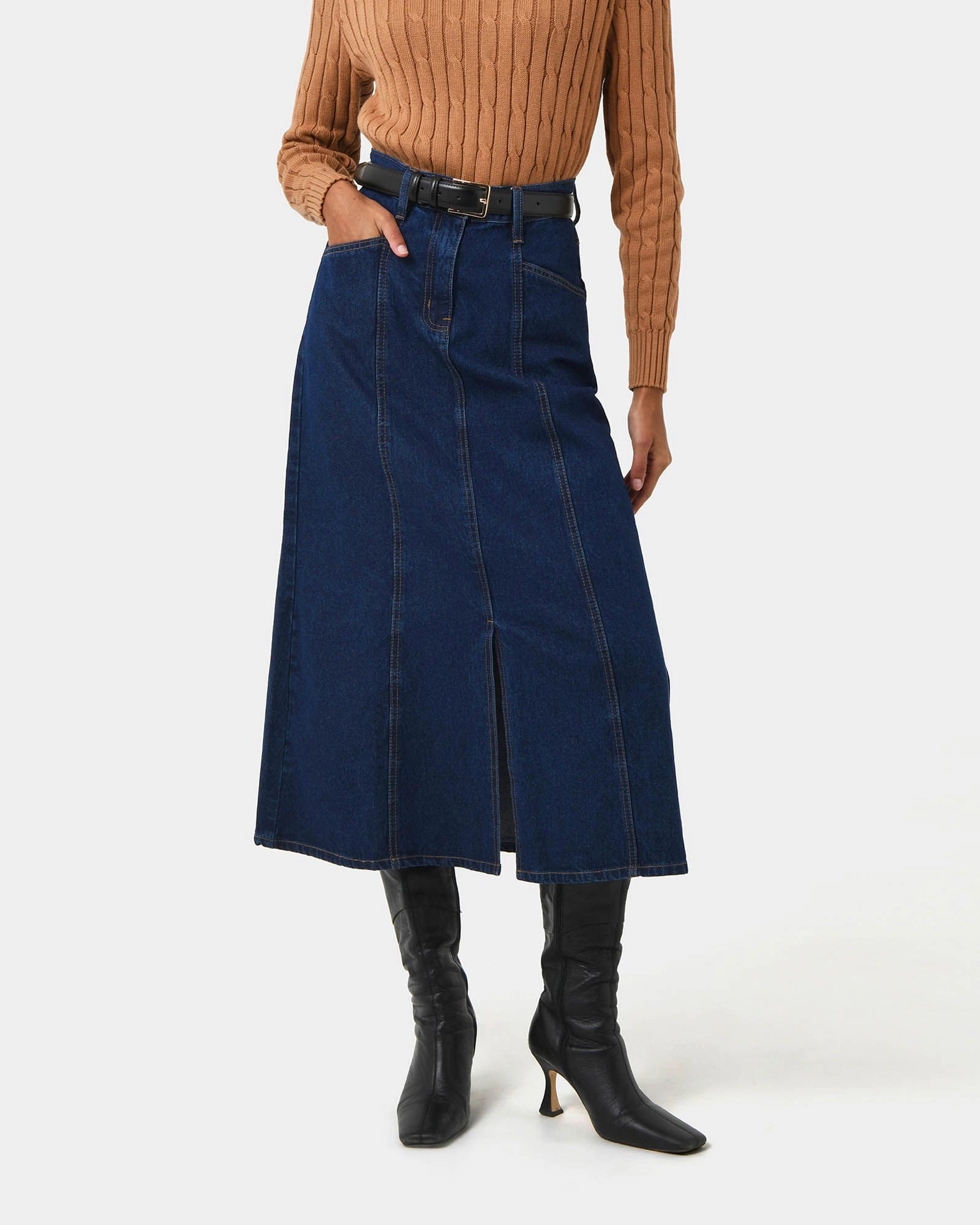 Forcast Clothing - Carmen Panel Denim Skirt
