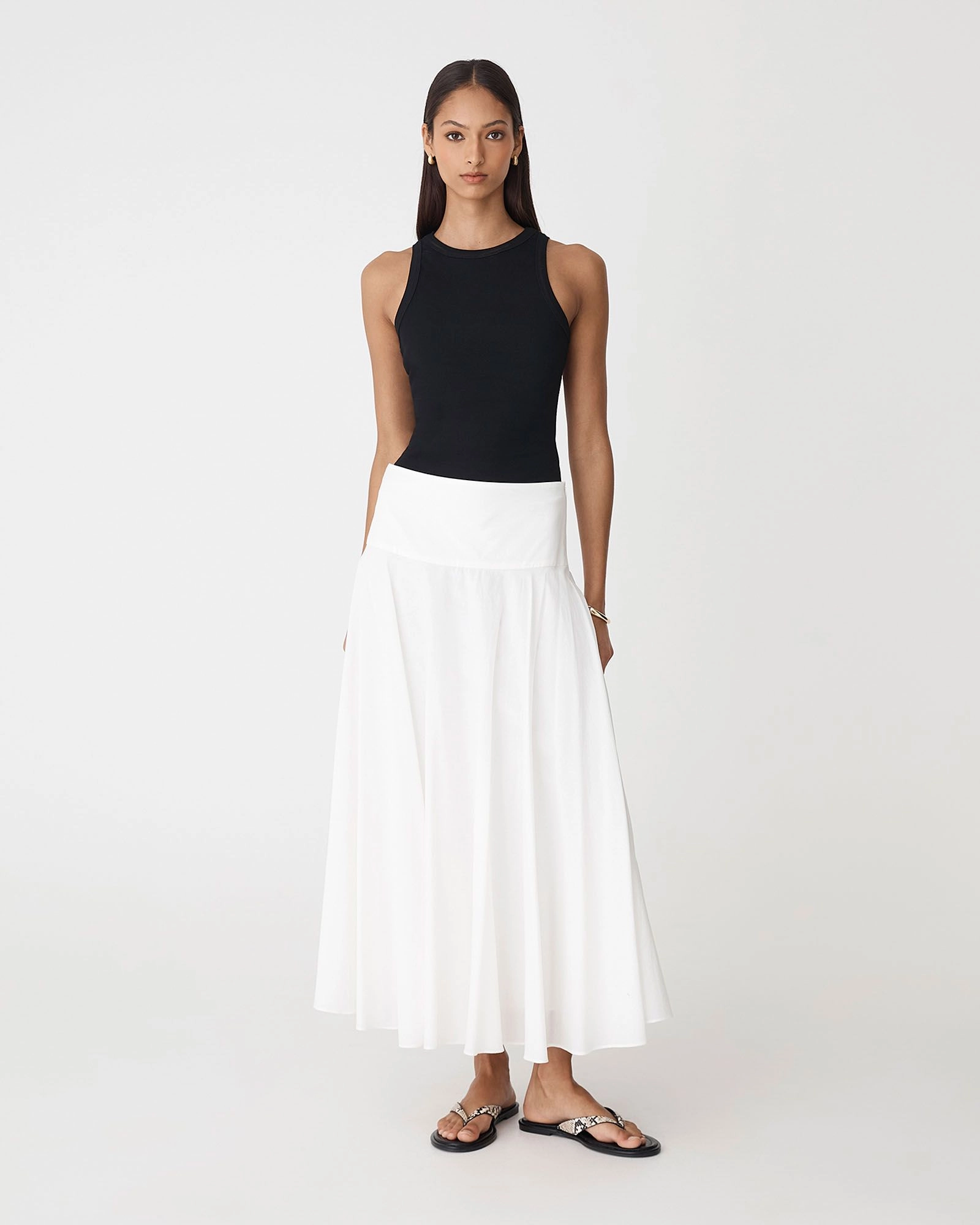 Forcast Clothing - Deb Cotton Midi Full Skirt
