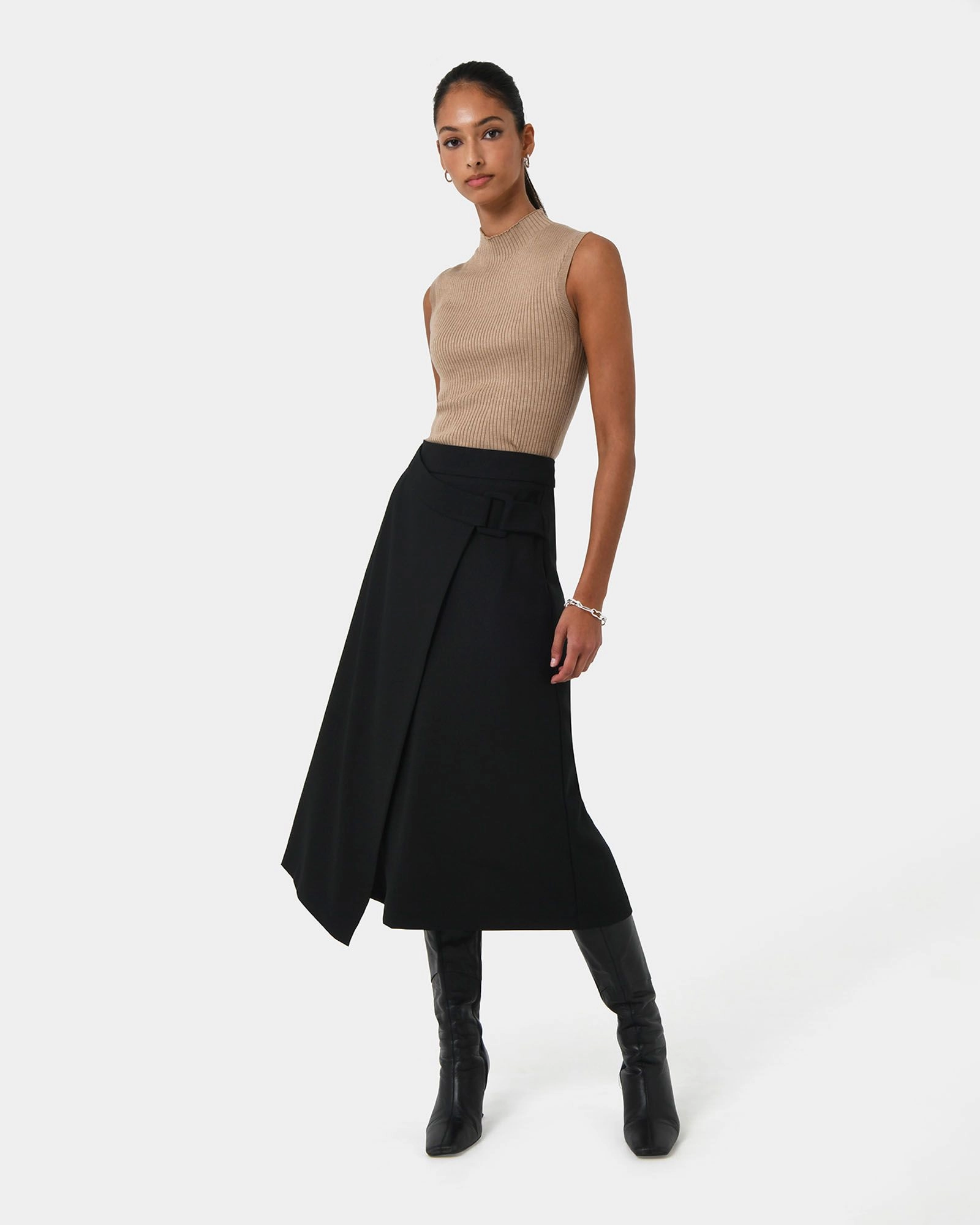 Forcast Clothing - Sofia Wrap Midi Skirt