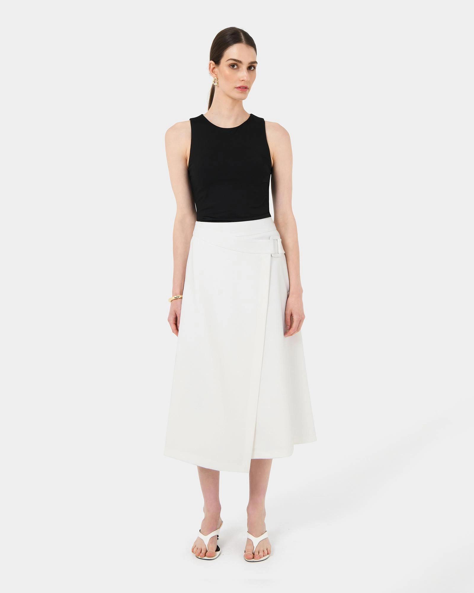 Forcast Clothing - Sofia Wrap Midi Skirt