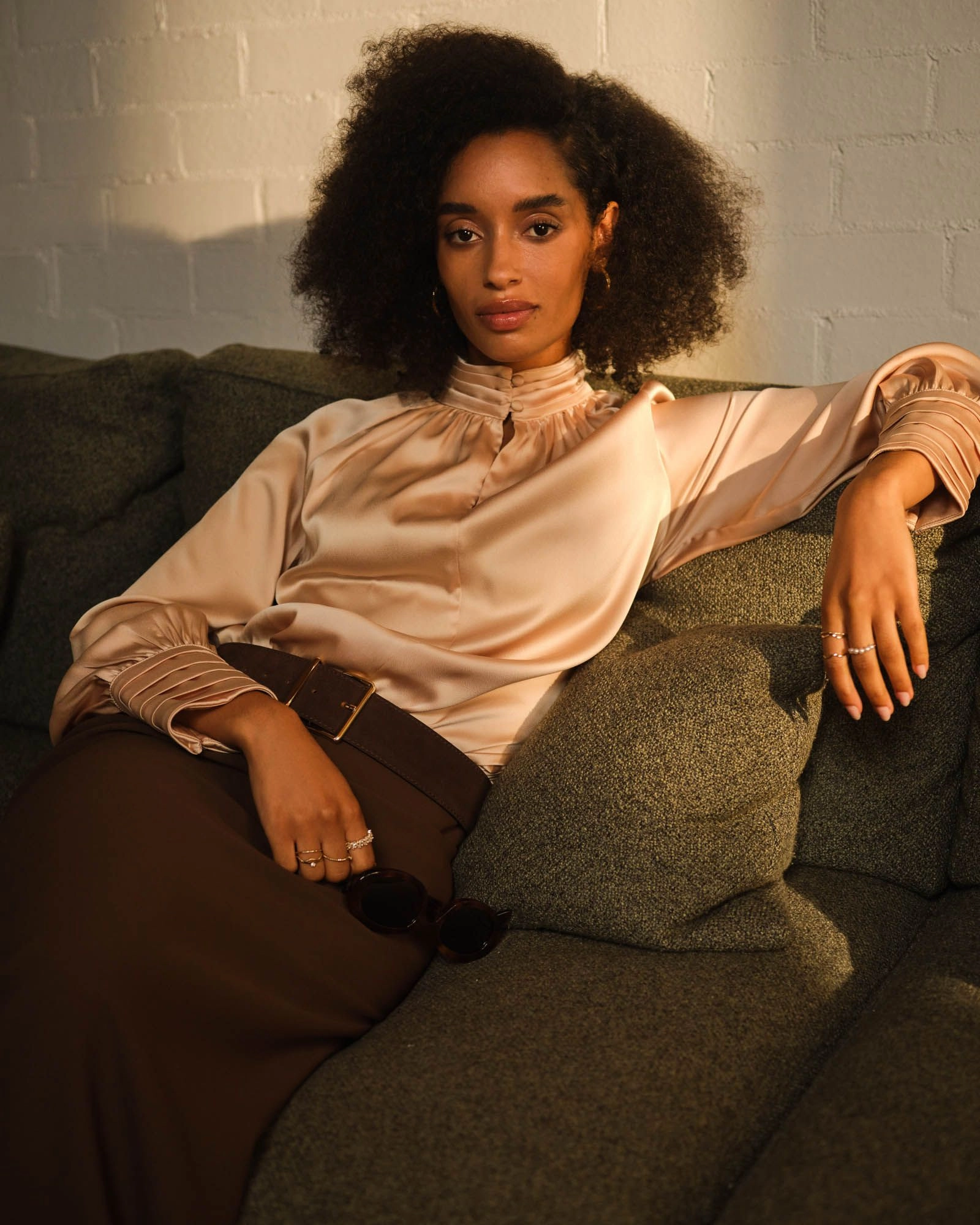 Forcast Clothing - Anna Pleated Satin Blouse