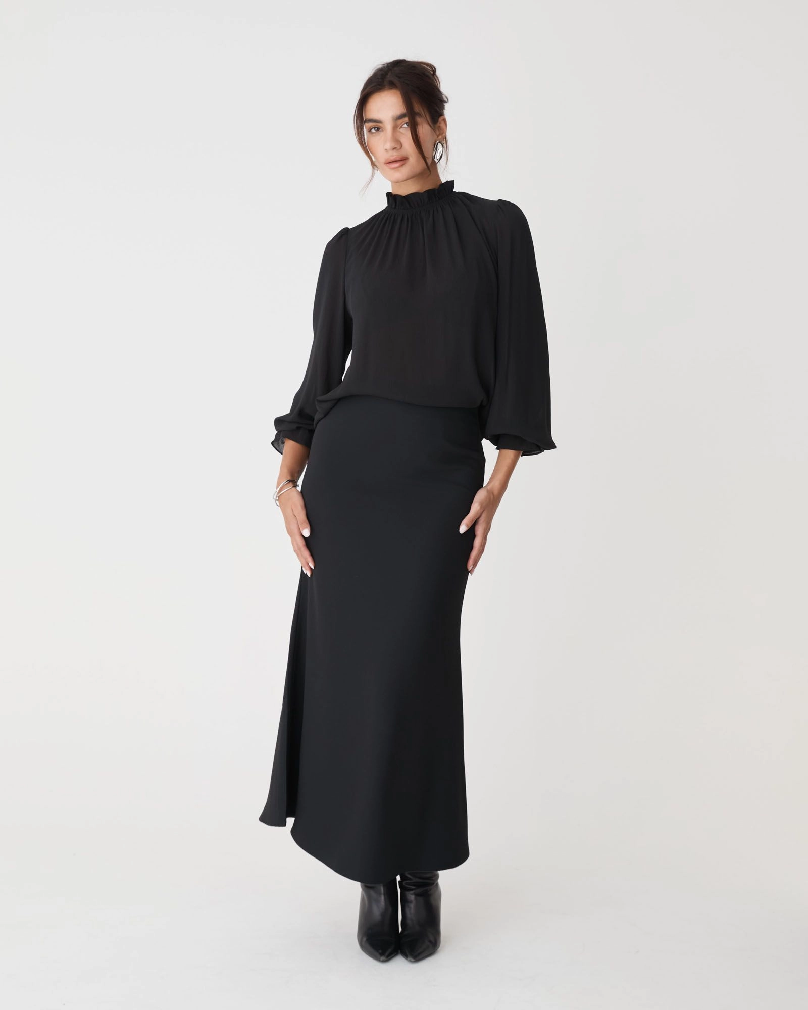 Forcast Clothing - Hailey Frill Neck Blouse