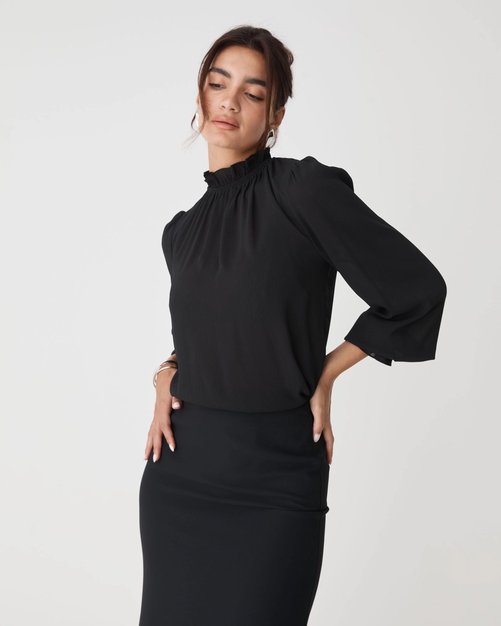 Forcast Clothing - Hailey Frill Neck Blouse