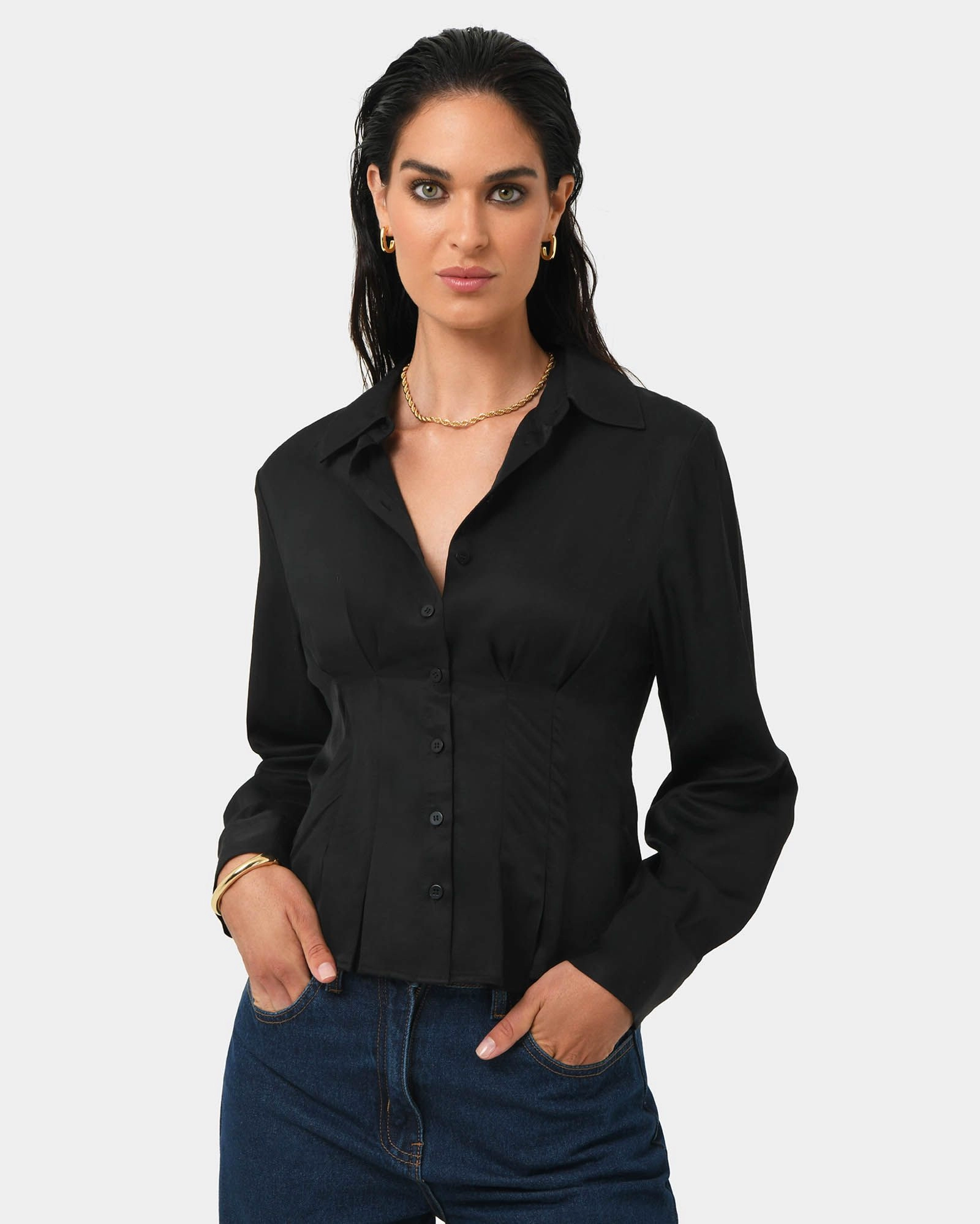 Forcast Clothing - Paige Gathered Shirt 