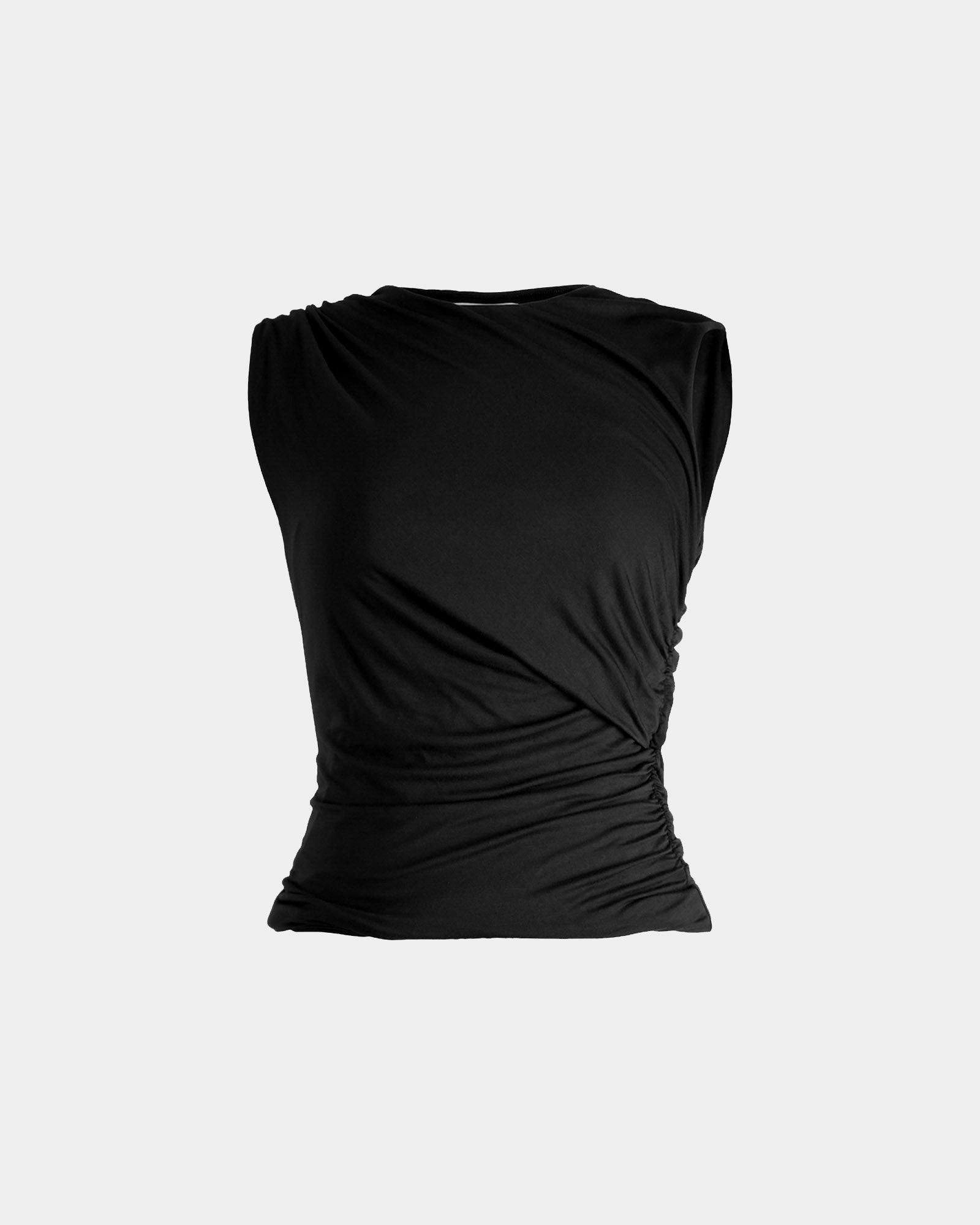 Mia Ruched Jersey Top Black Forcast AU