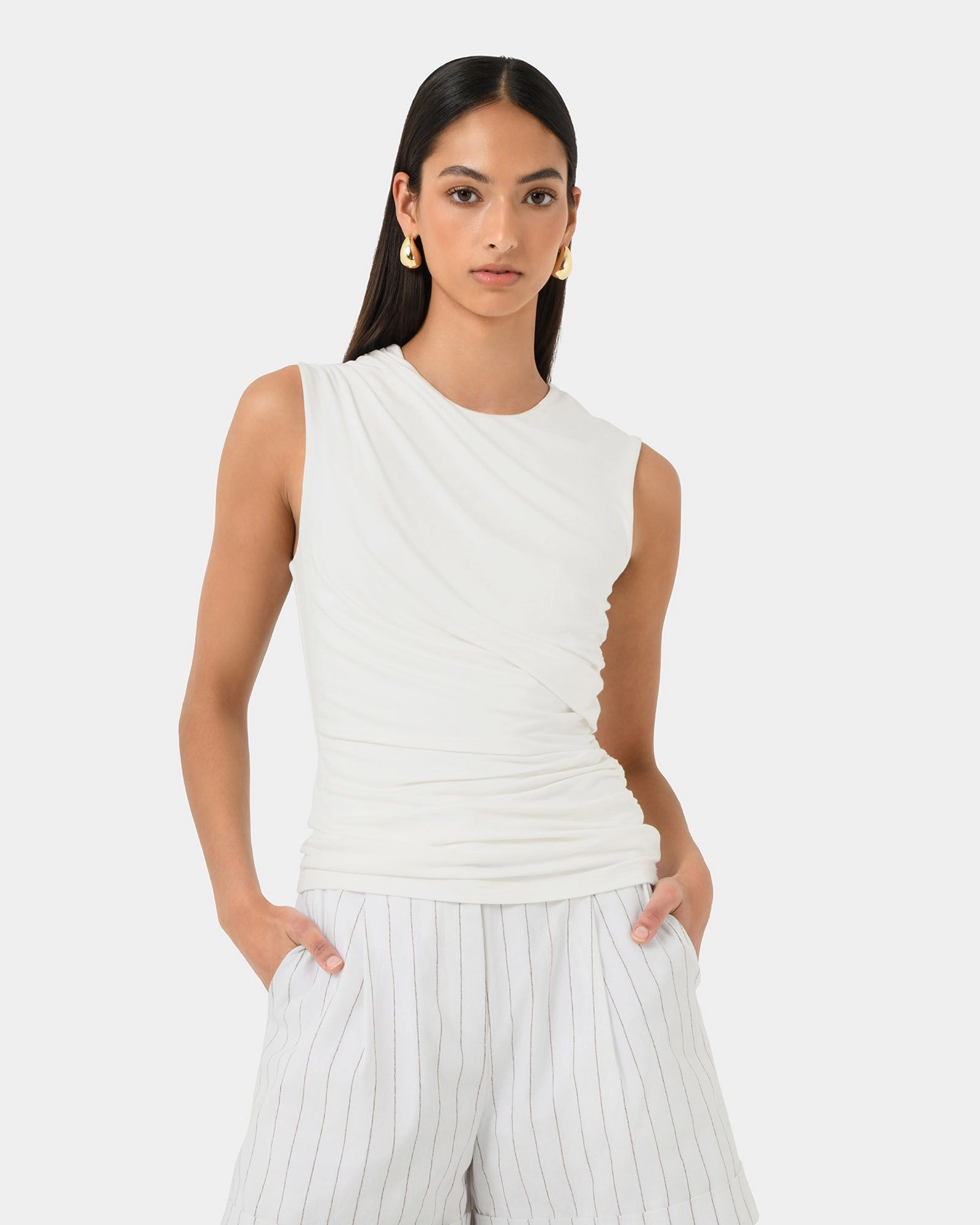 Forcast Clothing - Mia Ruched Jersey Top