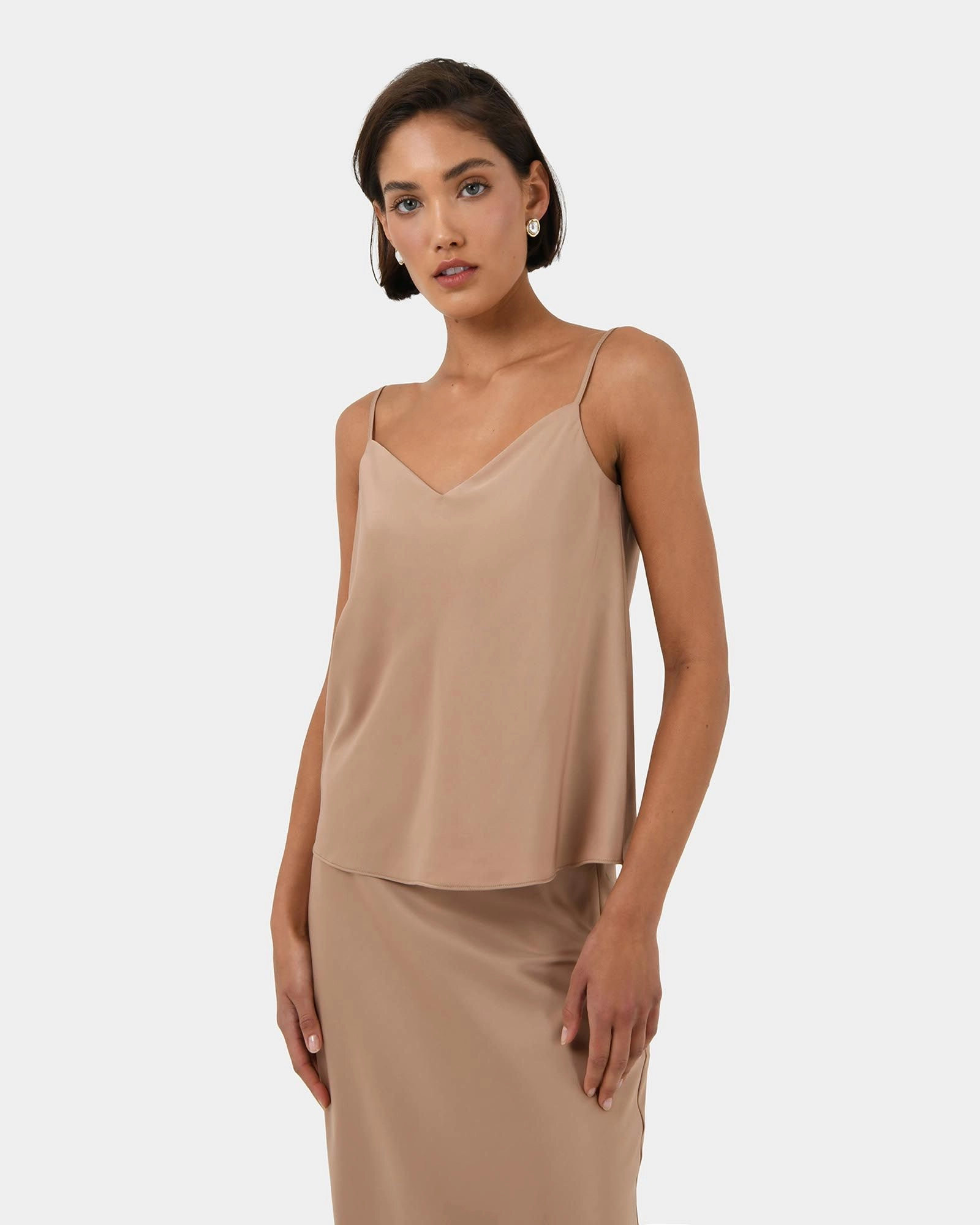 Forcast Clothing - Joy Satin V-neck Cami