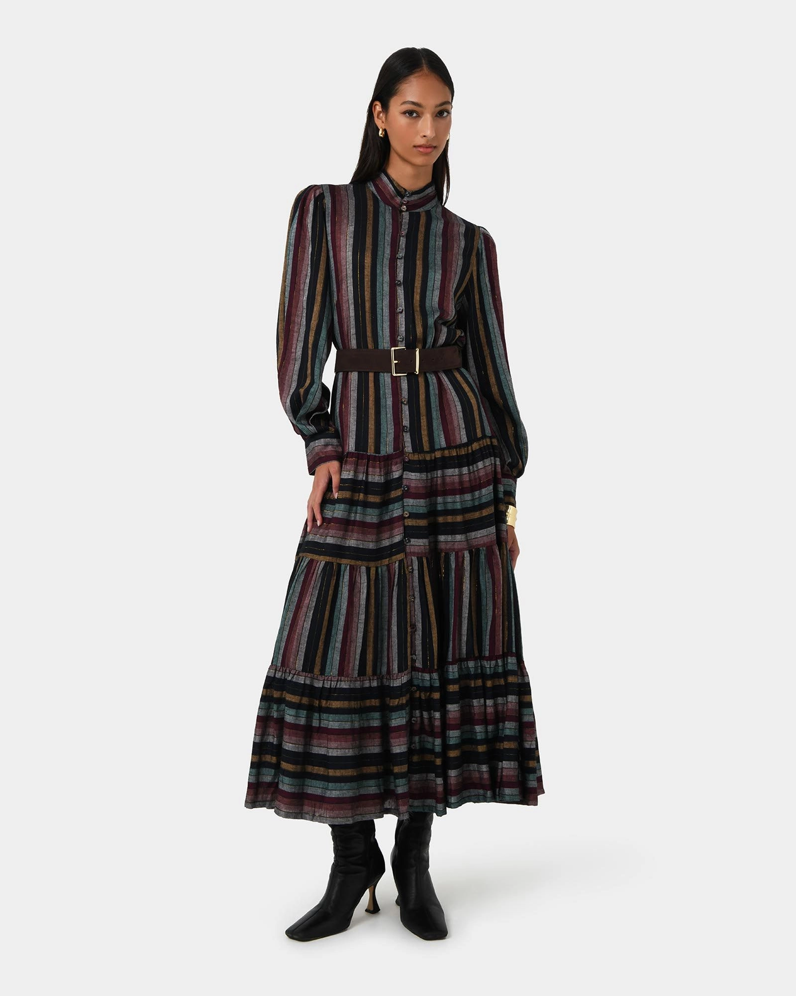 Forcast Clothing - Roxana Linen Tiered Maxi Dress