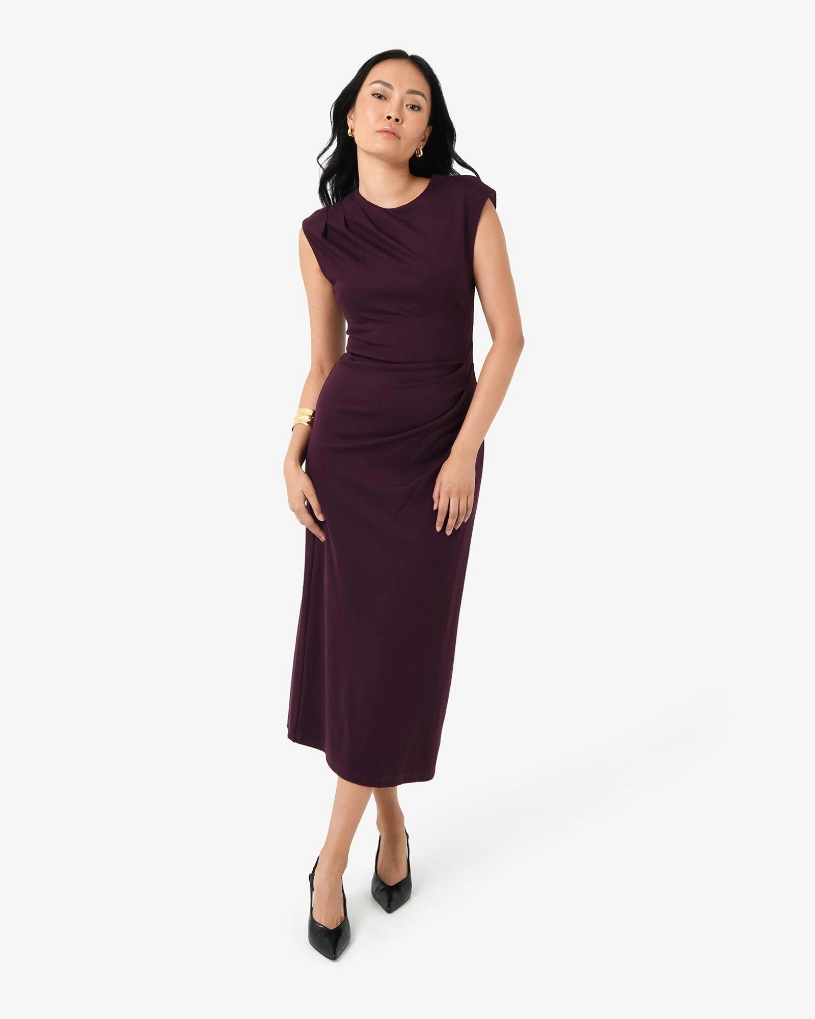 Forcast Clothing - Adele Pleated Midi Dress
