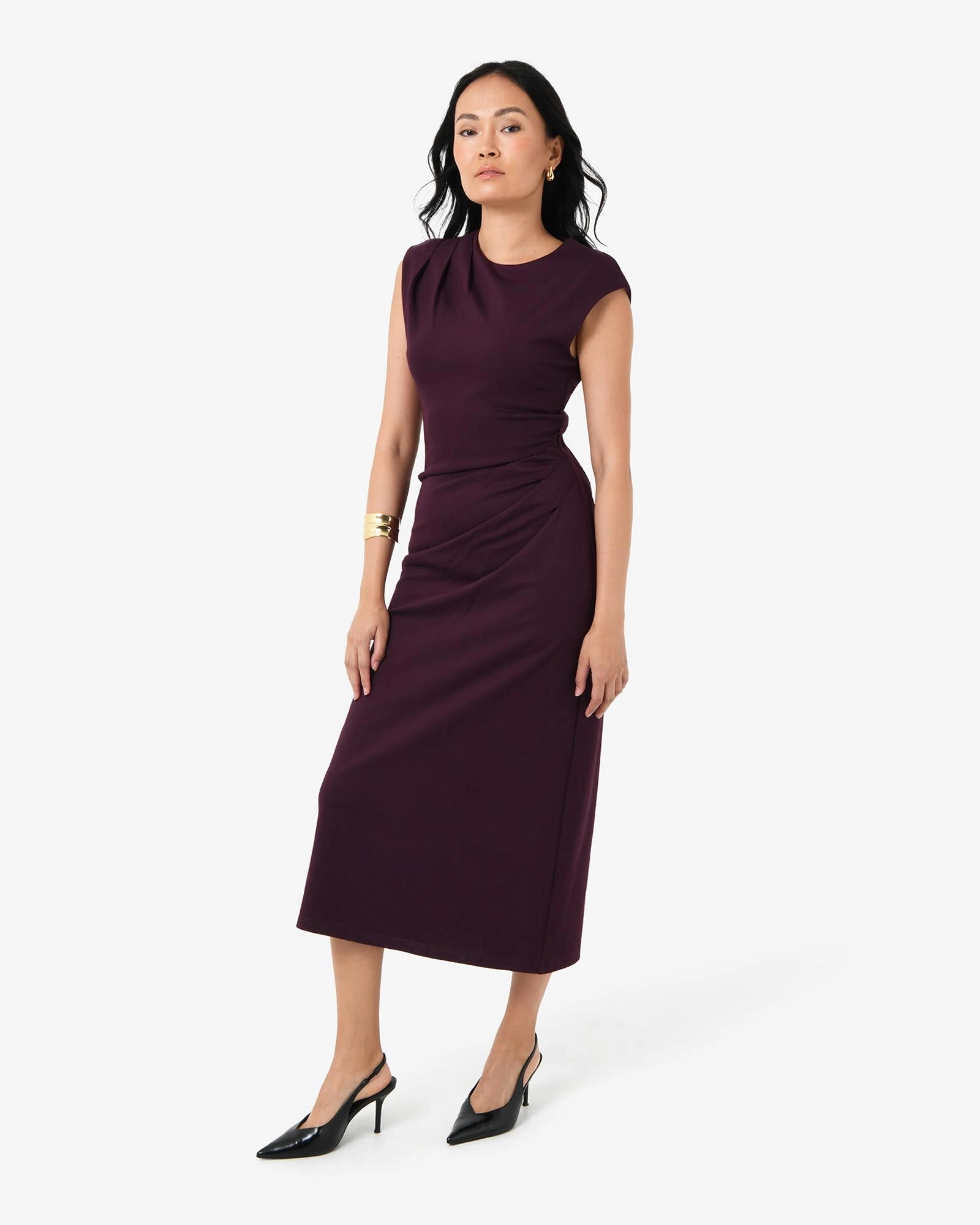 Forcast Clothing - Adele Pleated Midi Dress