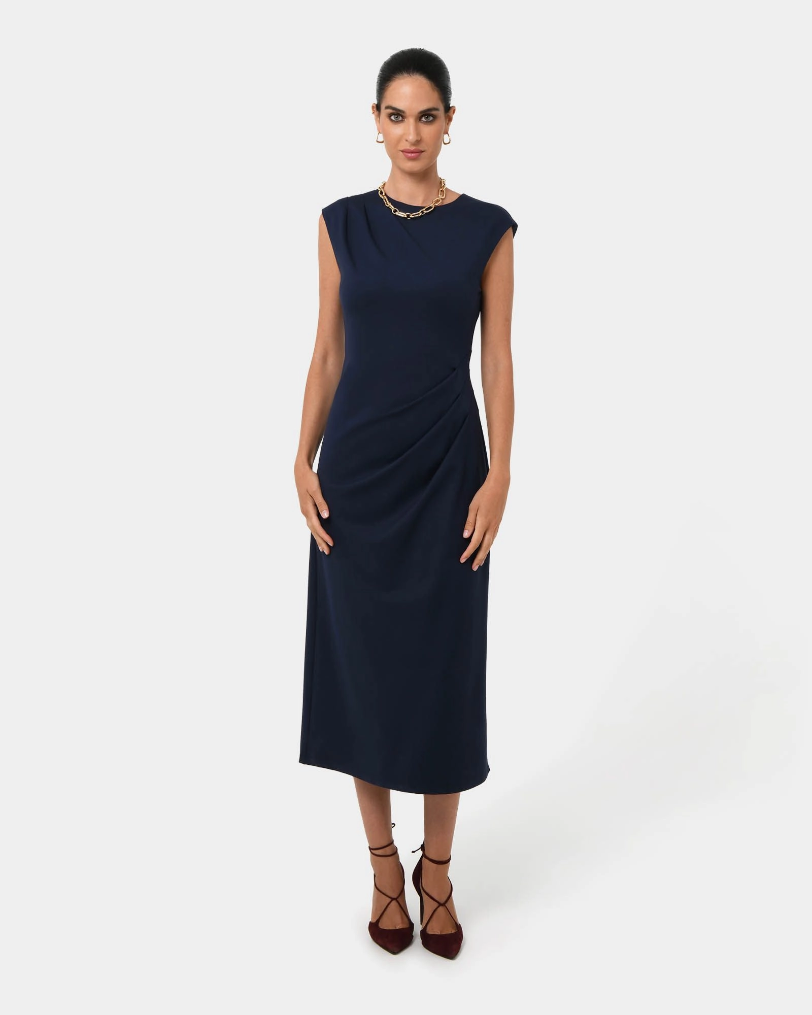 Forcast Clothing - Adele Pleated Midi Dress