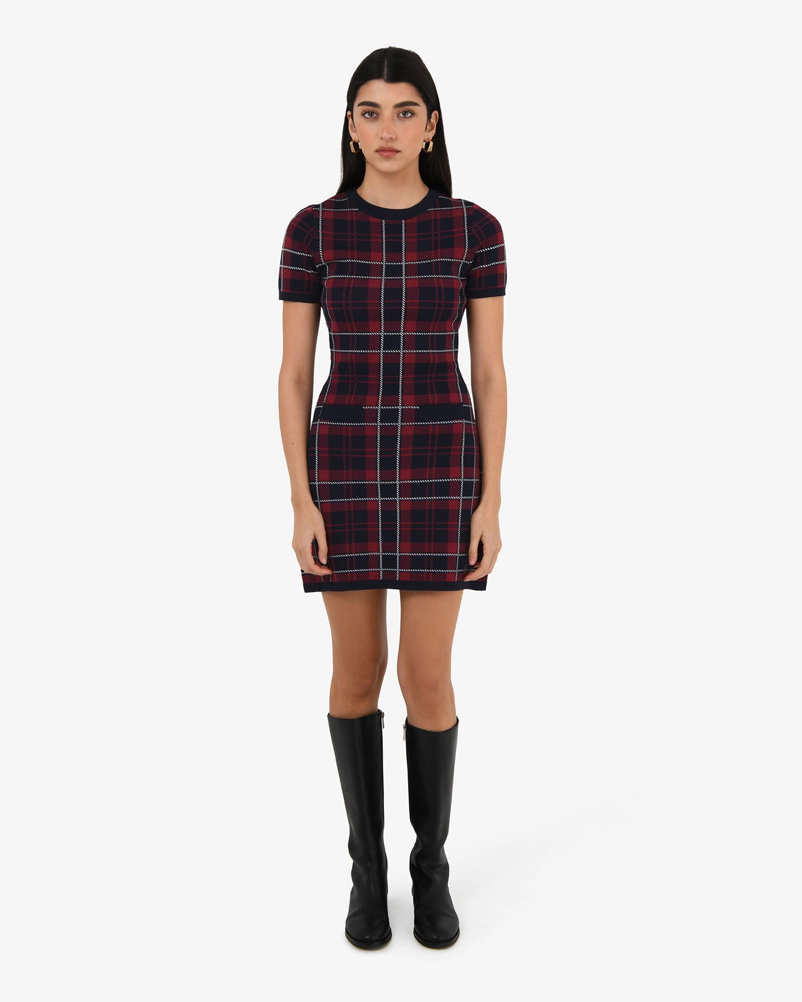 Forcast Clothing - Siane Check Knit Dress