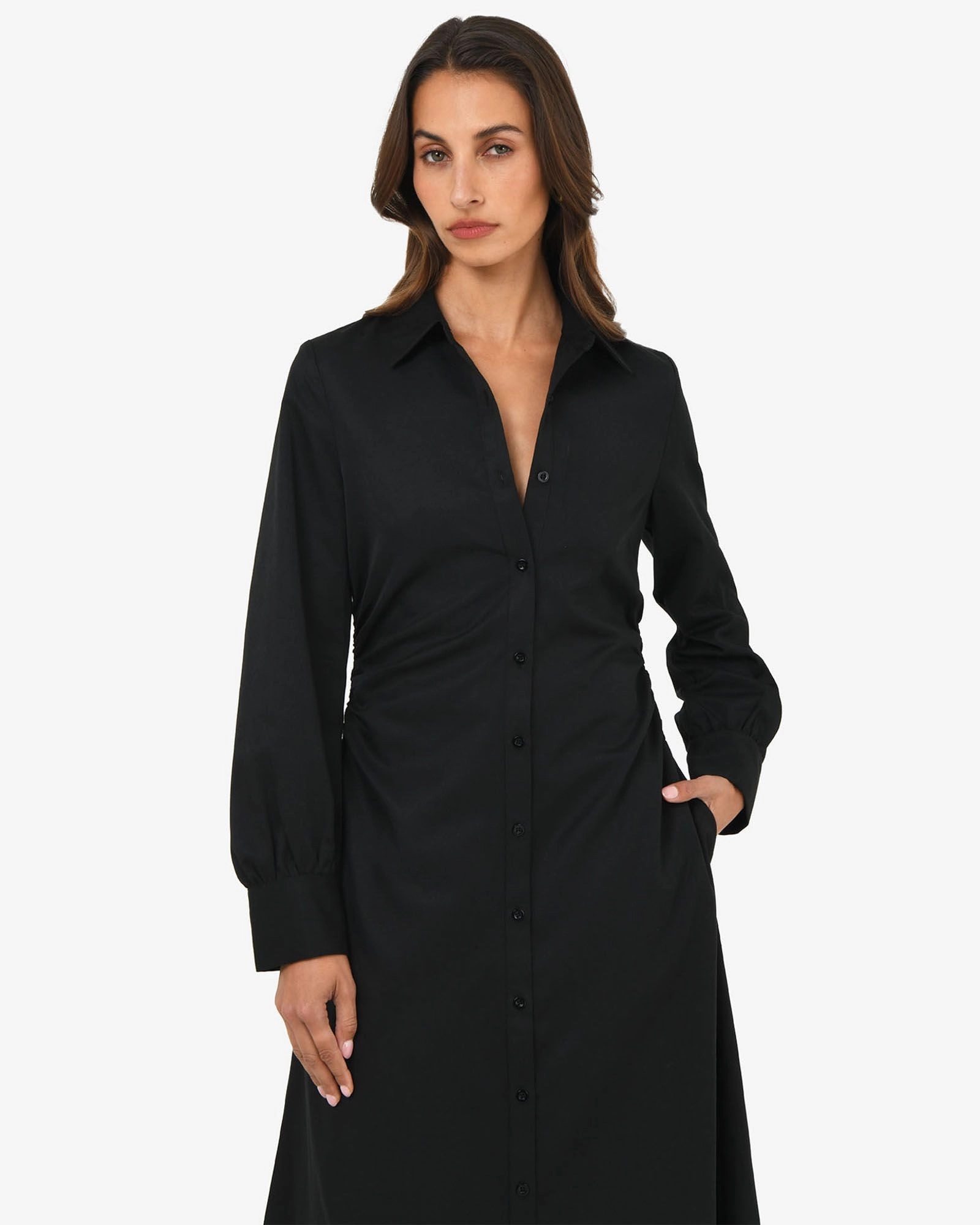 Forcast Clothing - Lune Ruched Shirt Dress