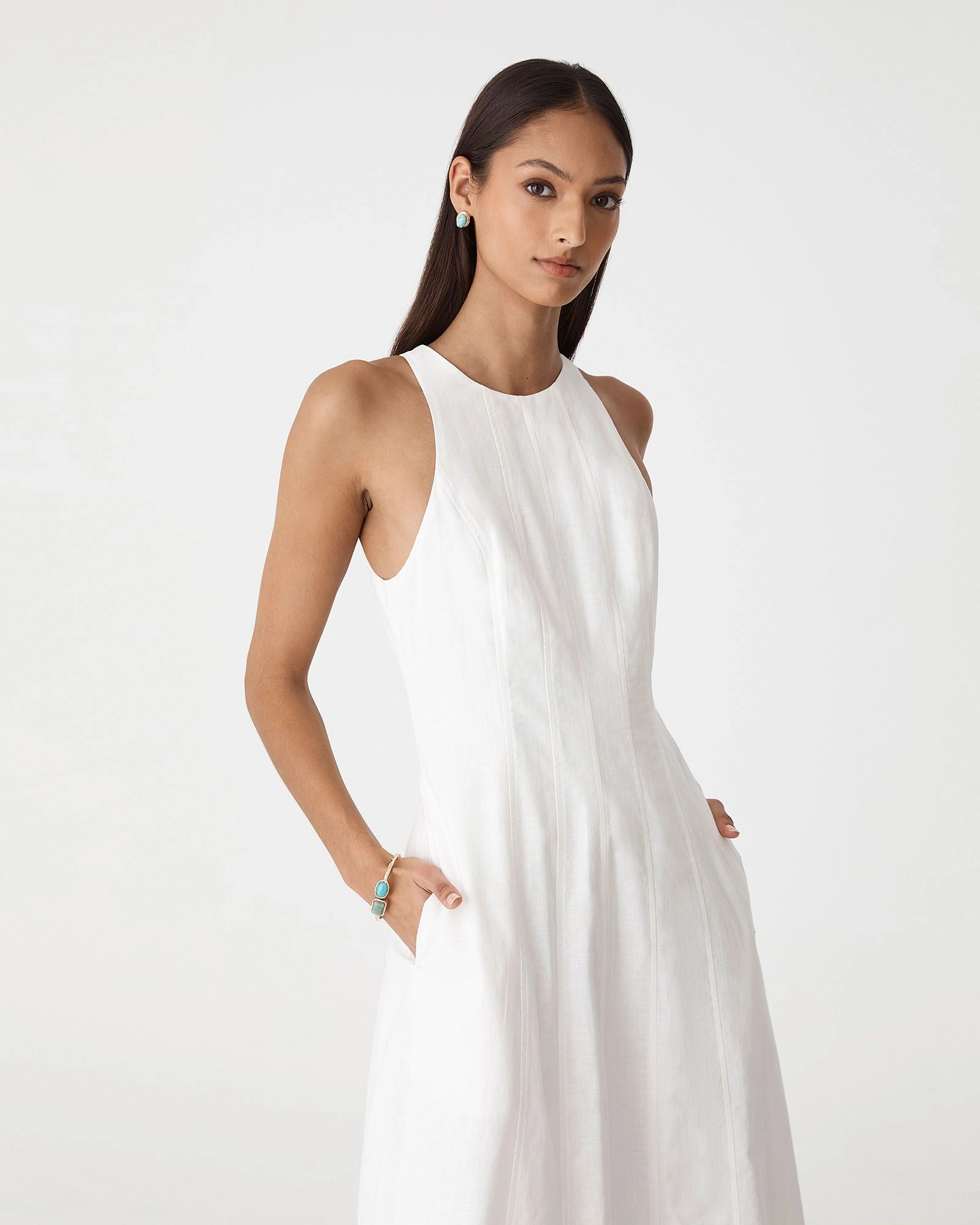 Forcast Clothing - Tory Linen Blend Panel Dress