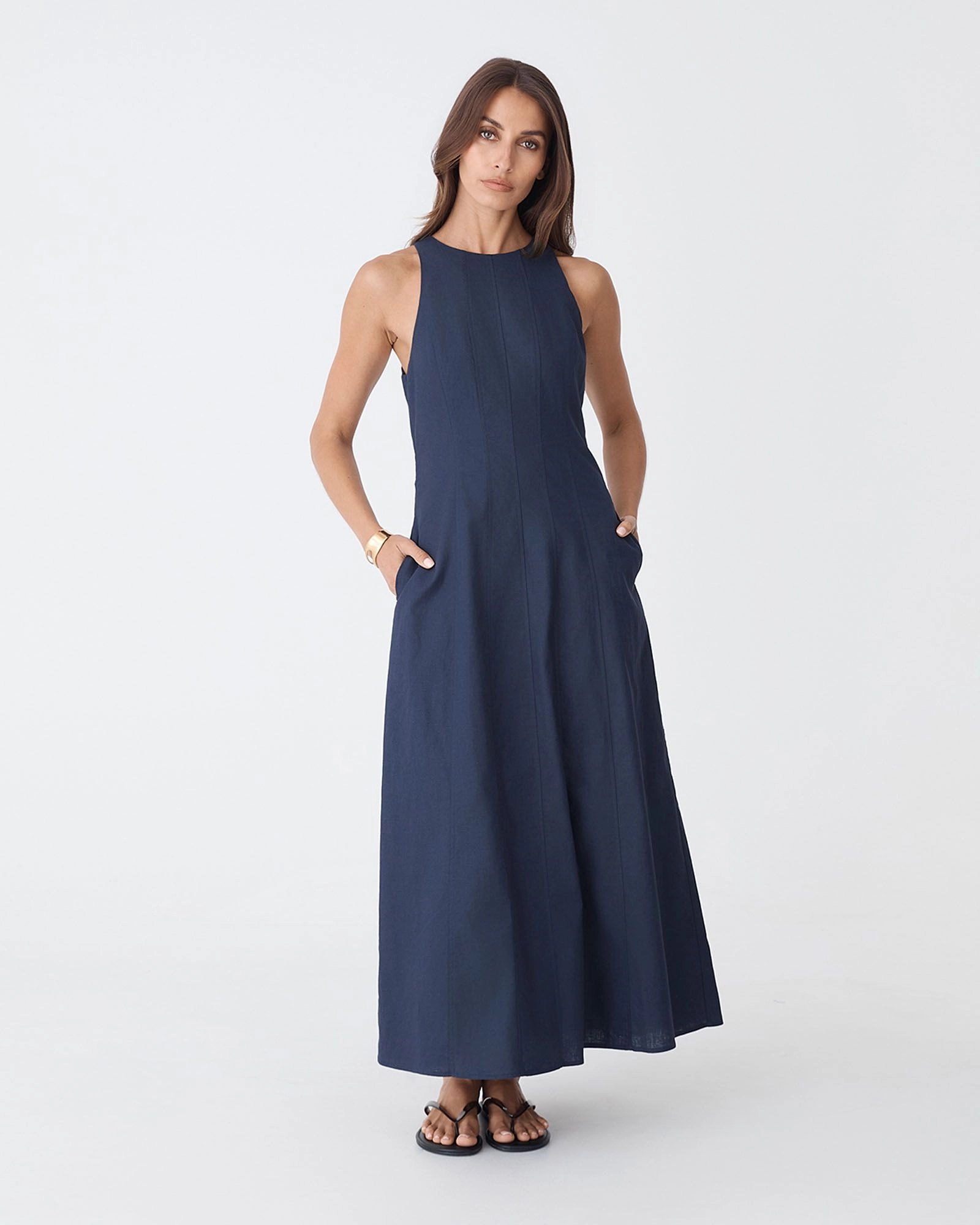 Forcast Clothing - Tory Linen Blend Panel Dress