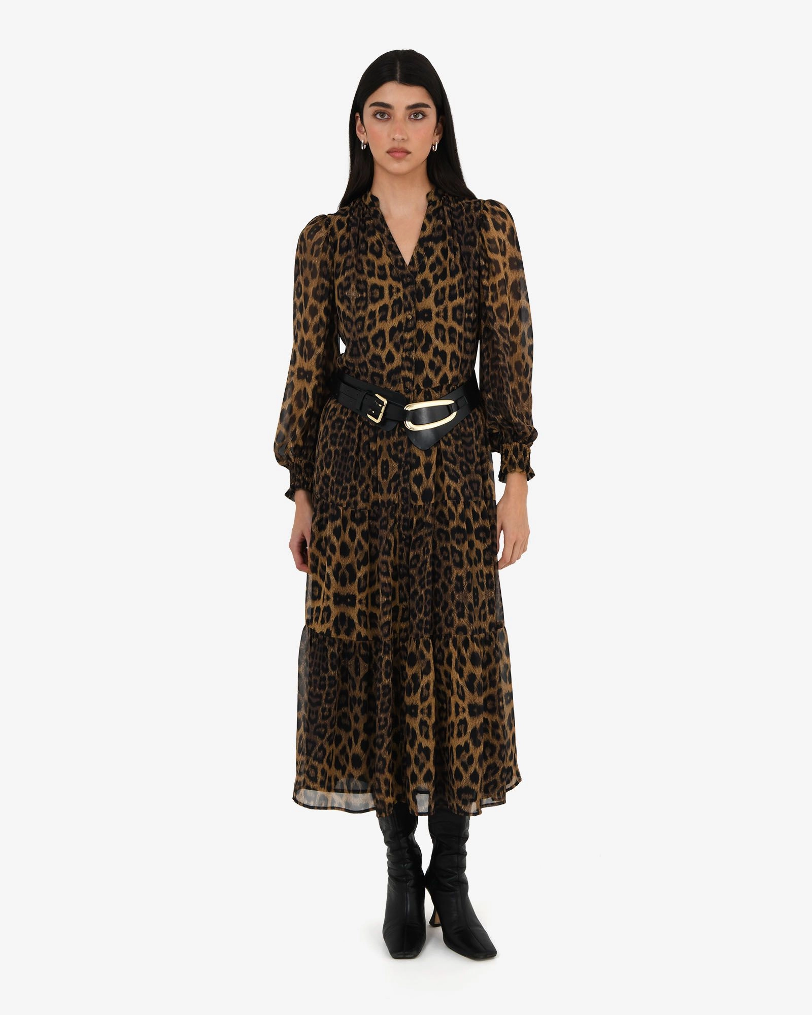 Forcast Clothing - Shakira V-neck Button Dress