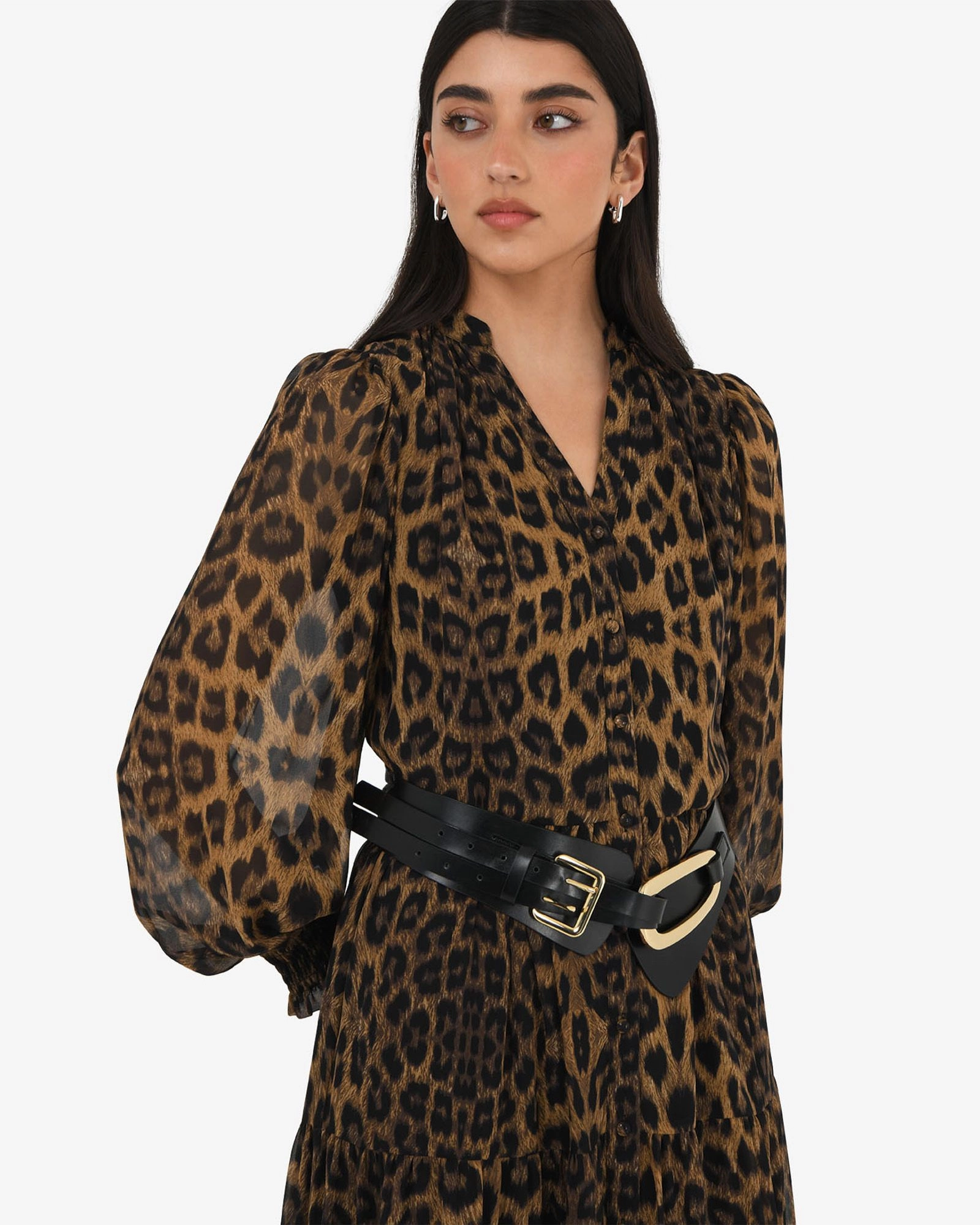 Forcast Clothing - Shakira V-neck Button Dress