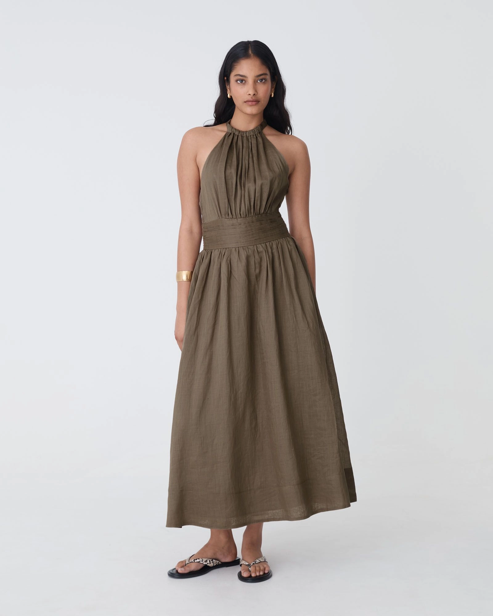 Forcast Clothing - Miami Gathered Neck Hemp Dress