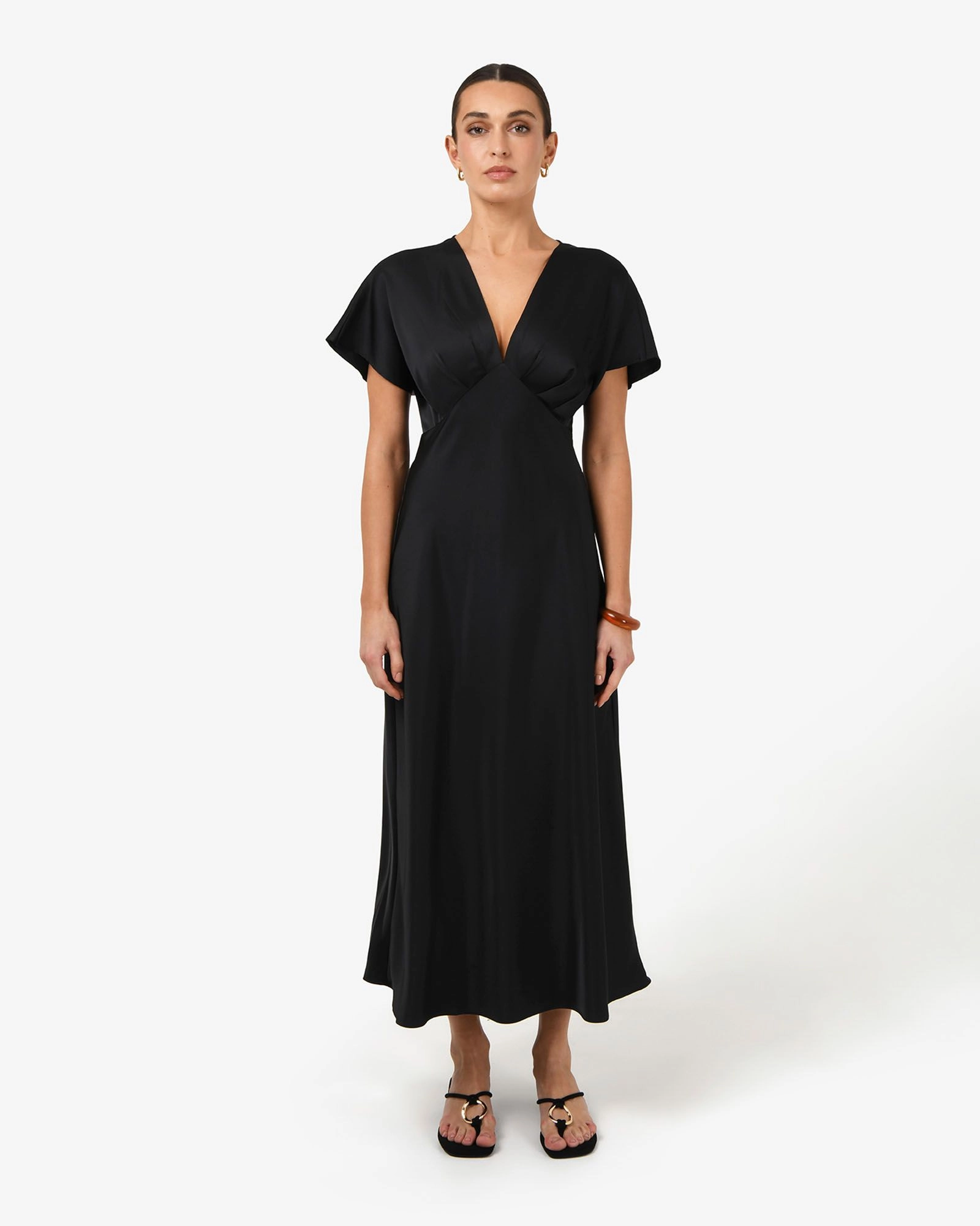 Forcast Clothing - Catalina V-Neck Satin Dress