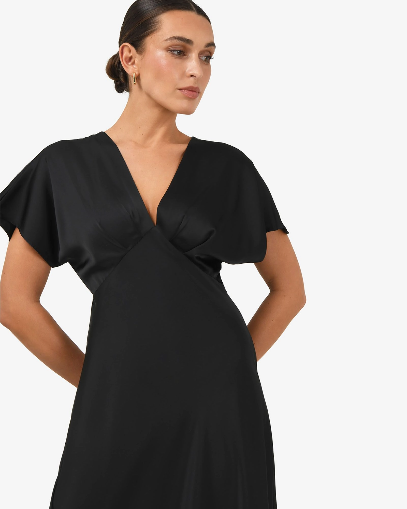 Forcast Clothing - Catalina V-Neck Satin Dress