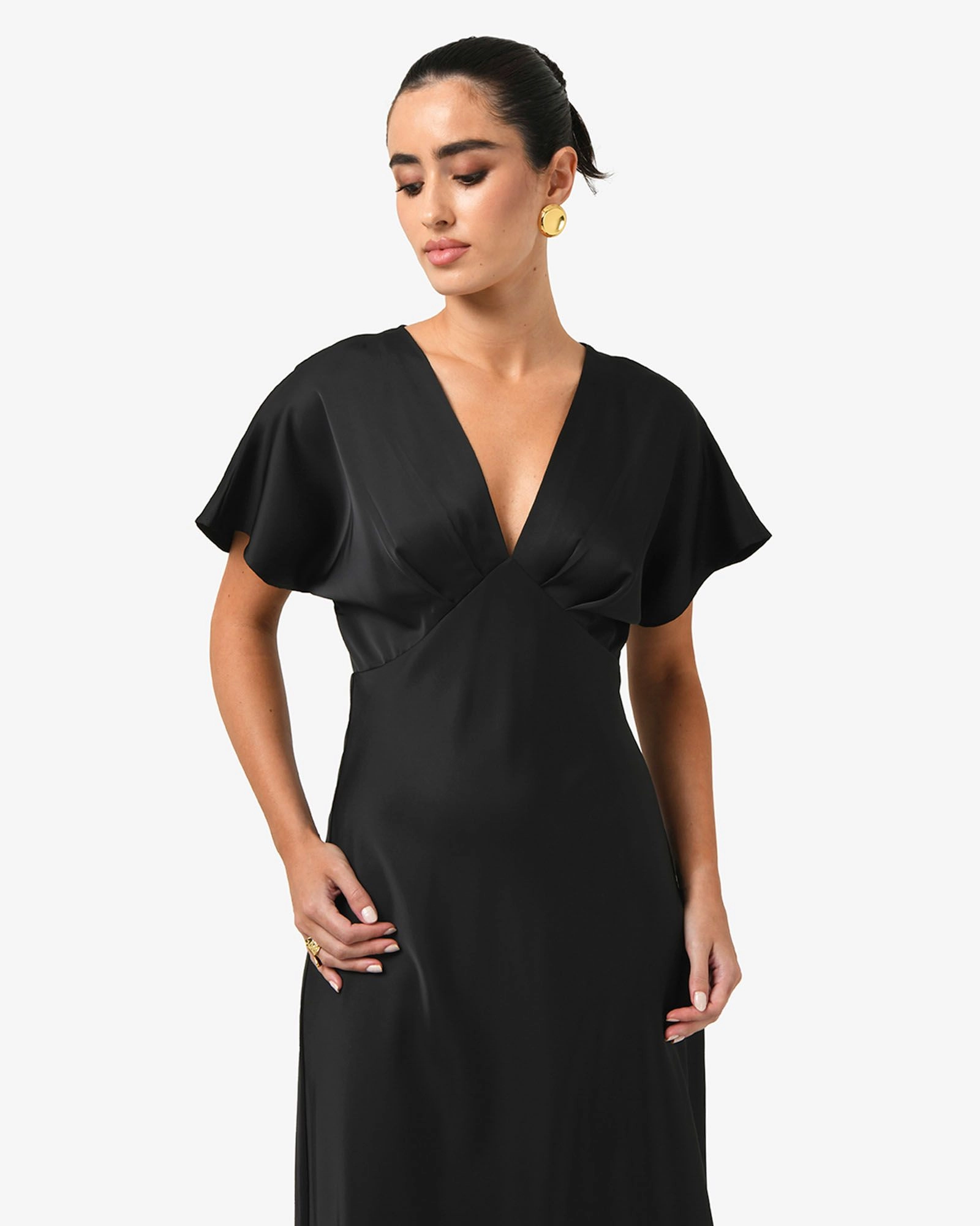 Forcast Clothing - Catalina V-Neck Satin Dress