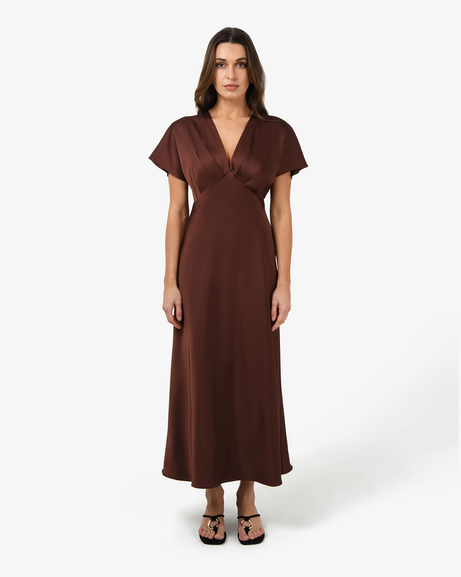 Forcast Clothing - Catalina V-Neck Satin Dress