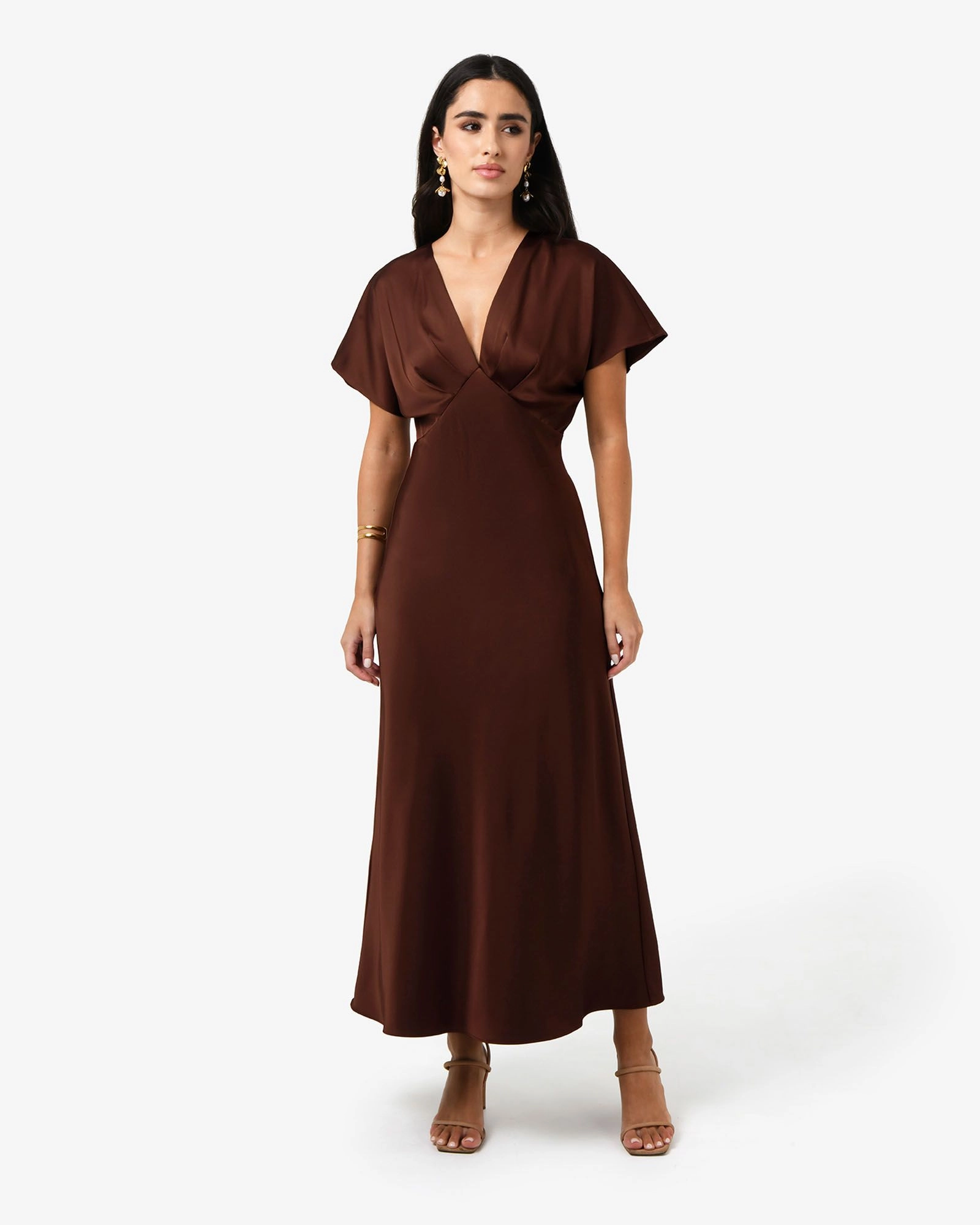 Forcast Clothing - Catalina V-Neck Satin Dress
