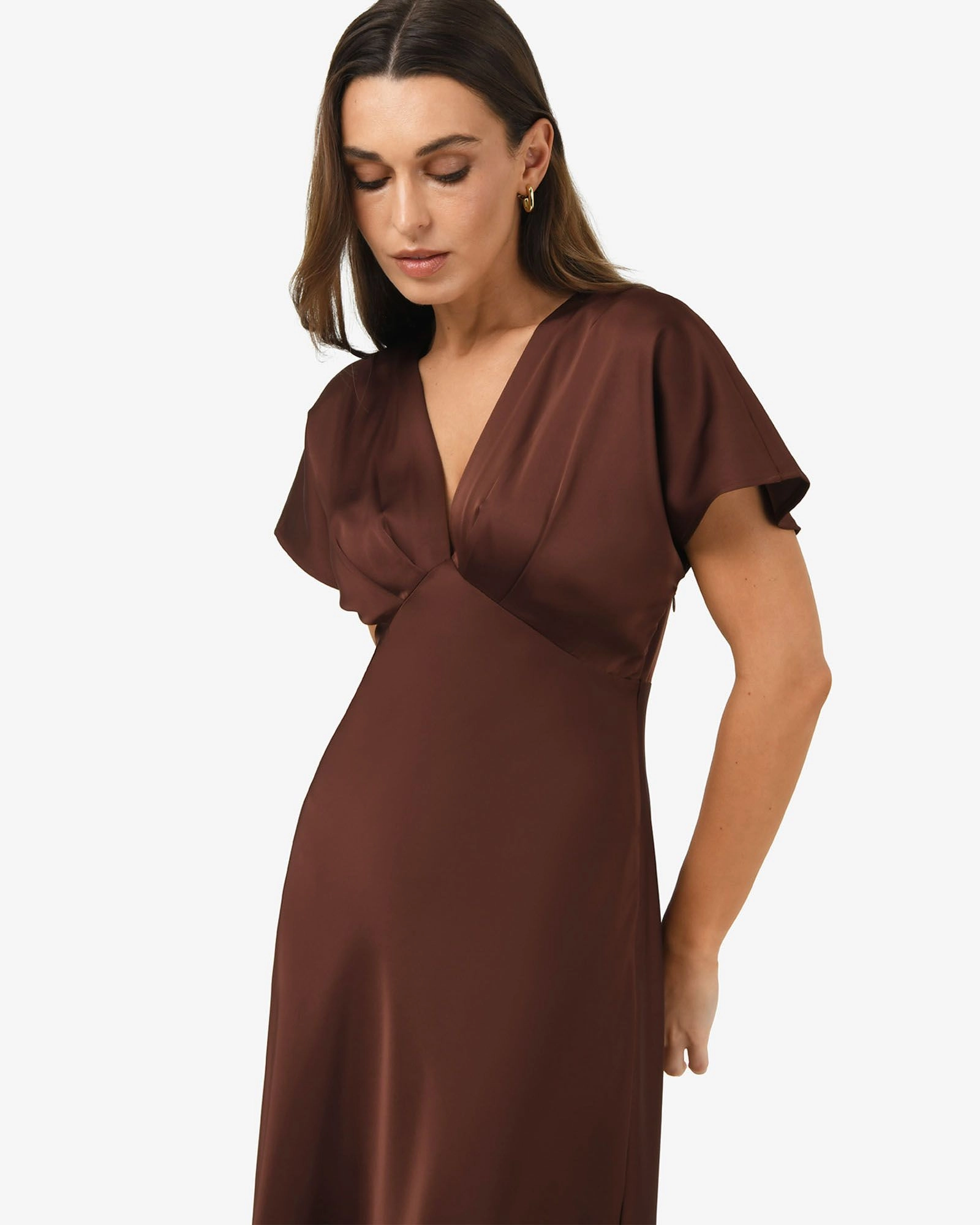 Forcast Clothing - Catalina V-Neck Satin Dress