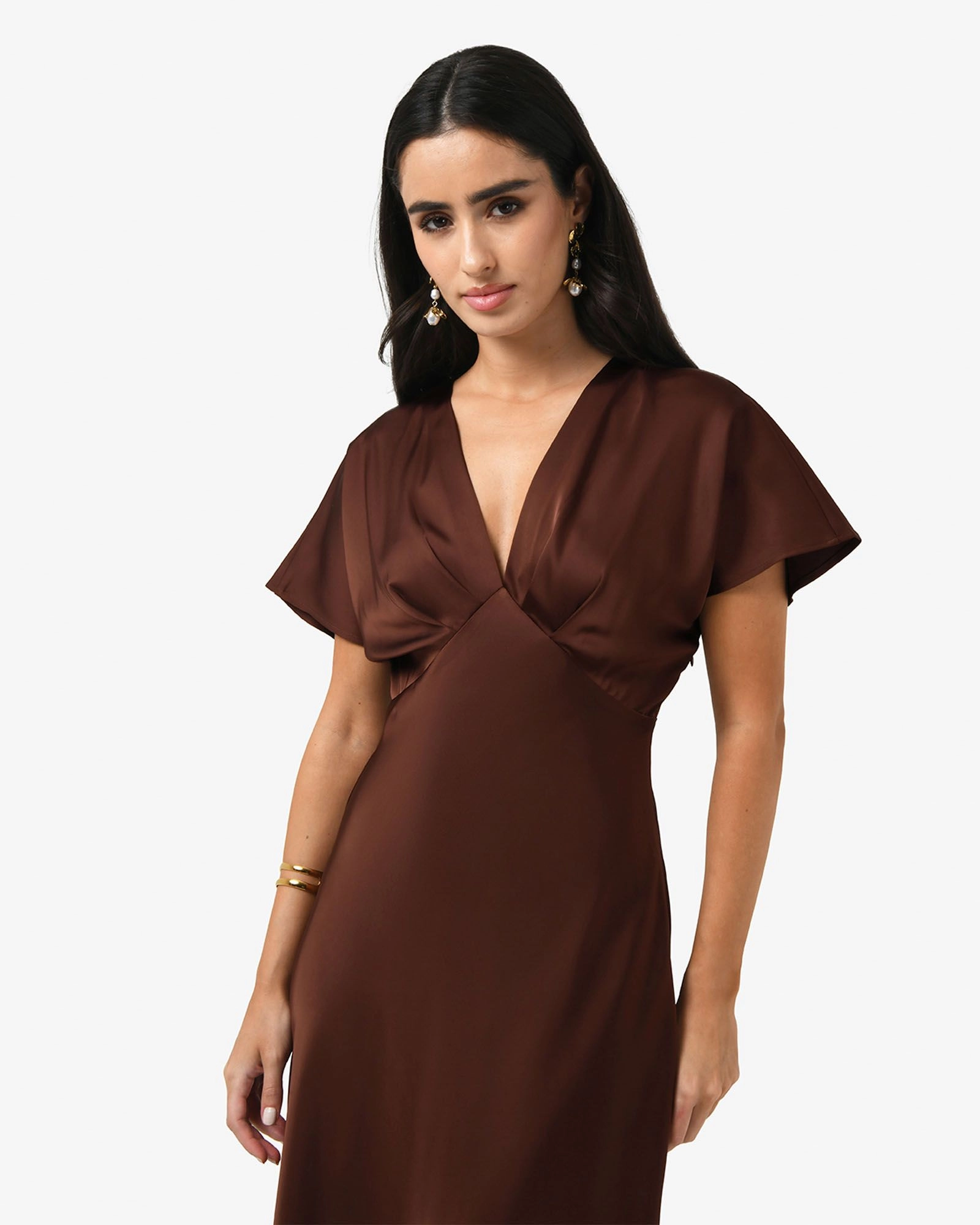 Forcast Clothing - Catalina V-Neck Satin Dress