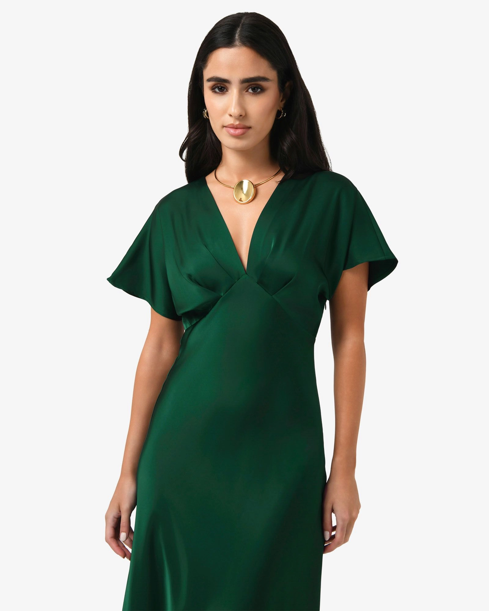 Forcast Clothing - Catalina V-Neck Satin Dress