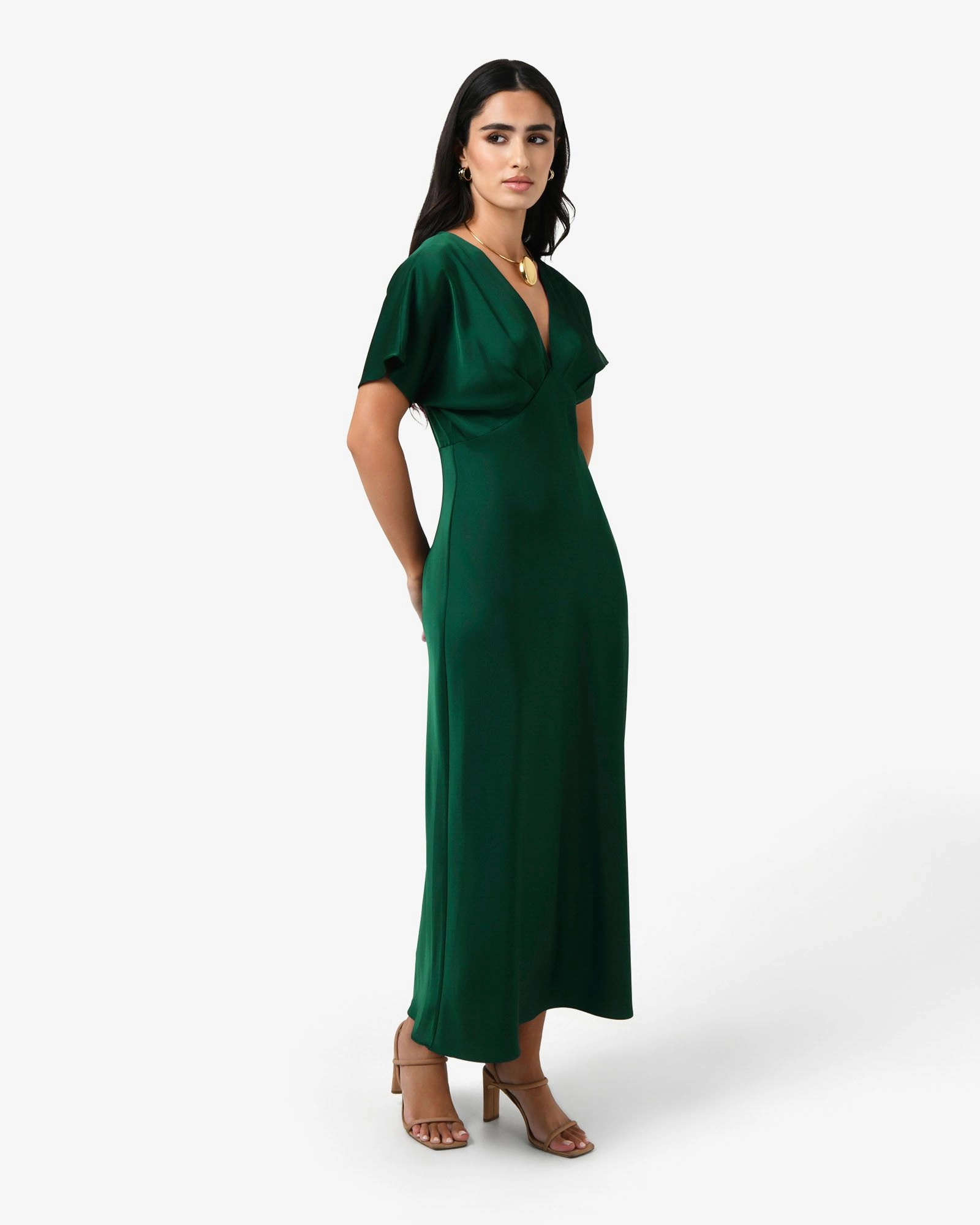 Forcast Clothing - Catalina V-Neck Satin Dress