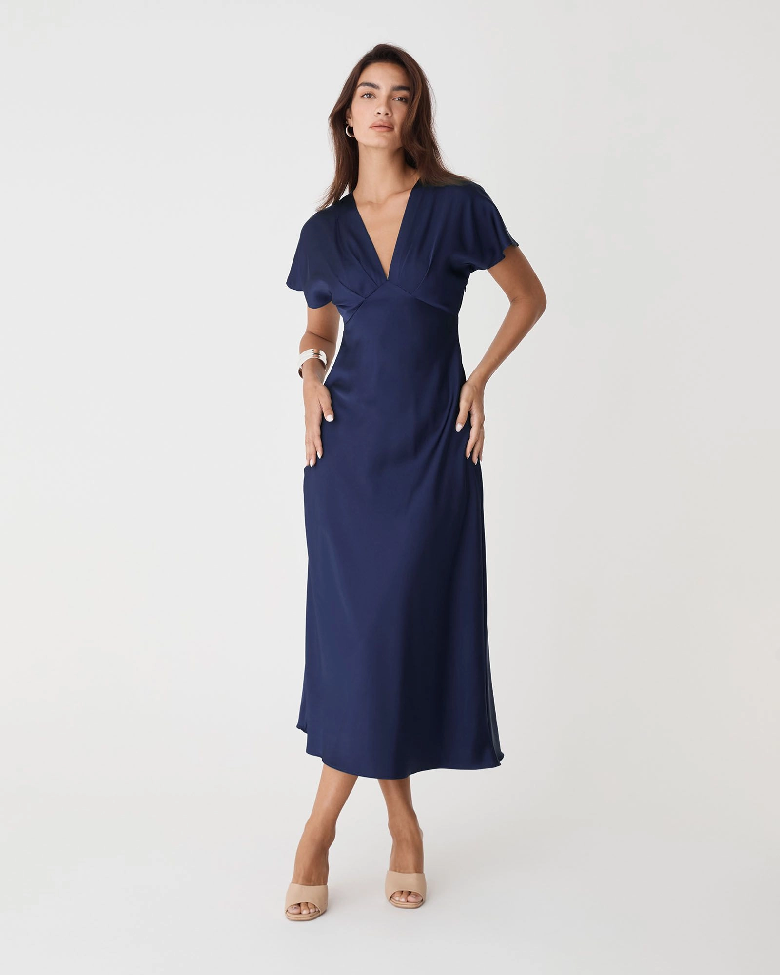 Forcast Clothing - Catalina V-Neck Satin Dress