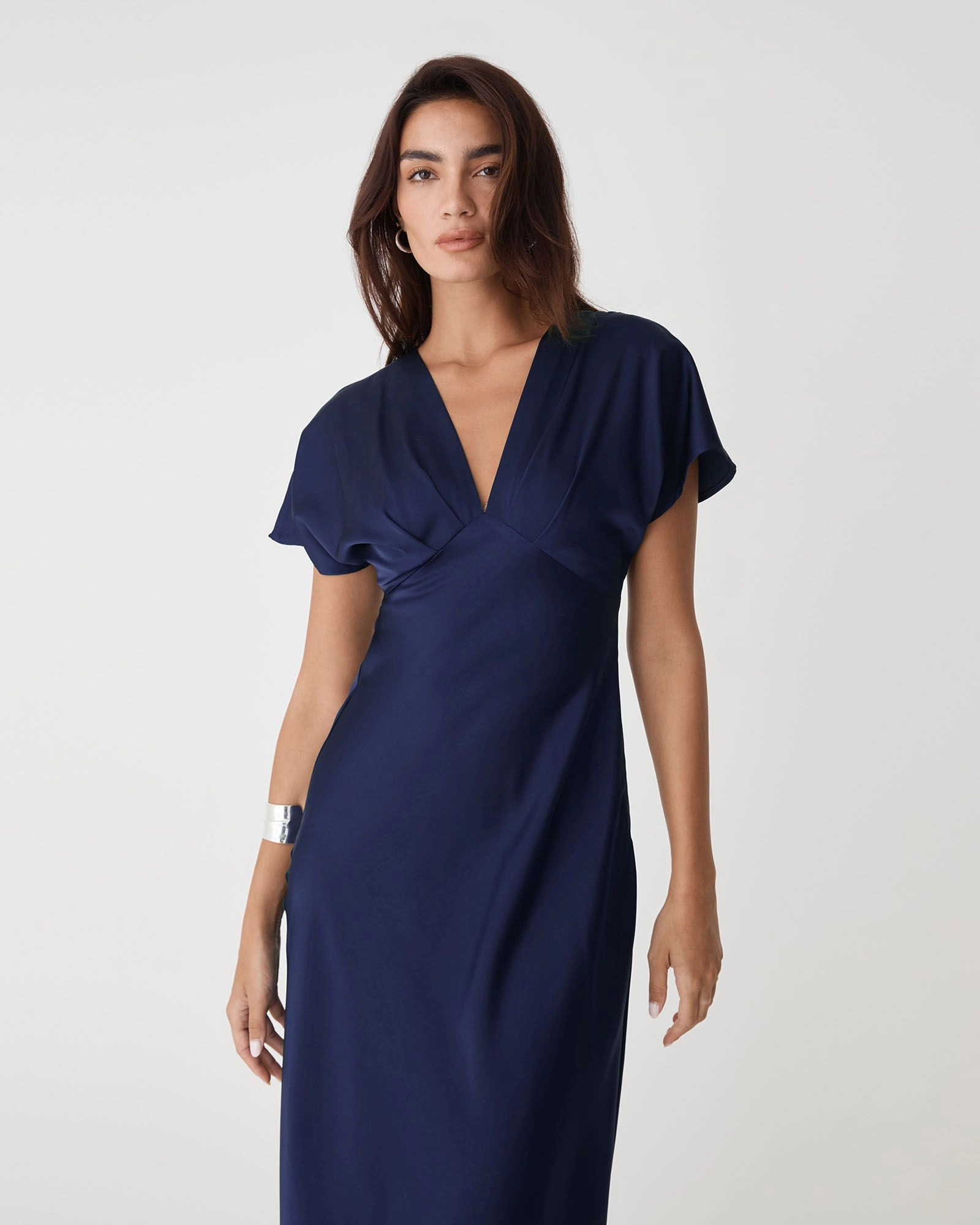 Forcast Clothing - Catalina V-Neck Satin Dress