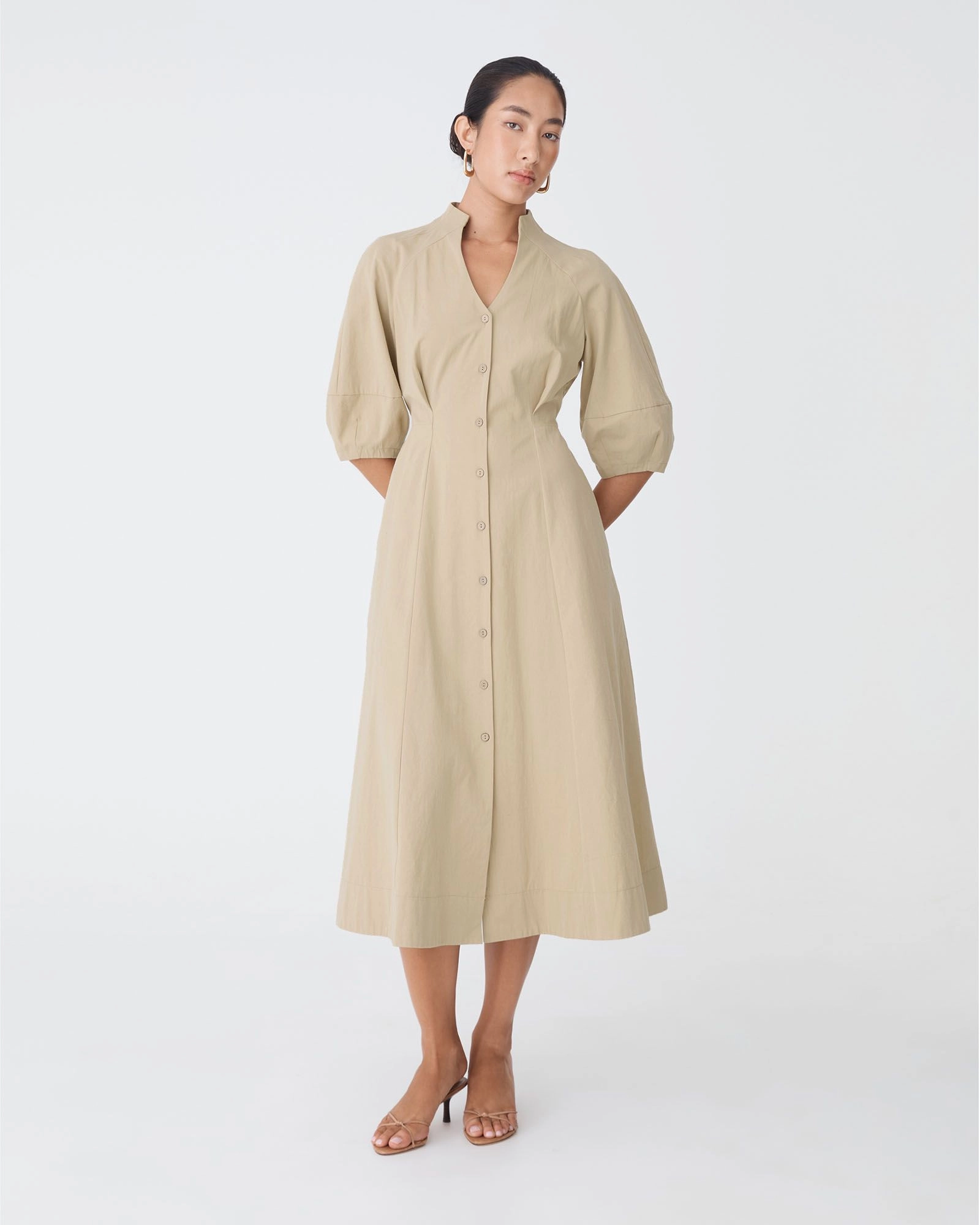 Forcast Clothing - Lyn Lantern Sleeve Shirt Dress