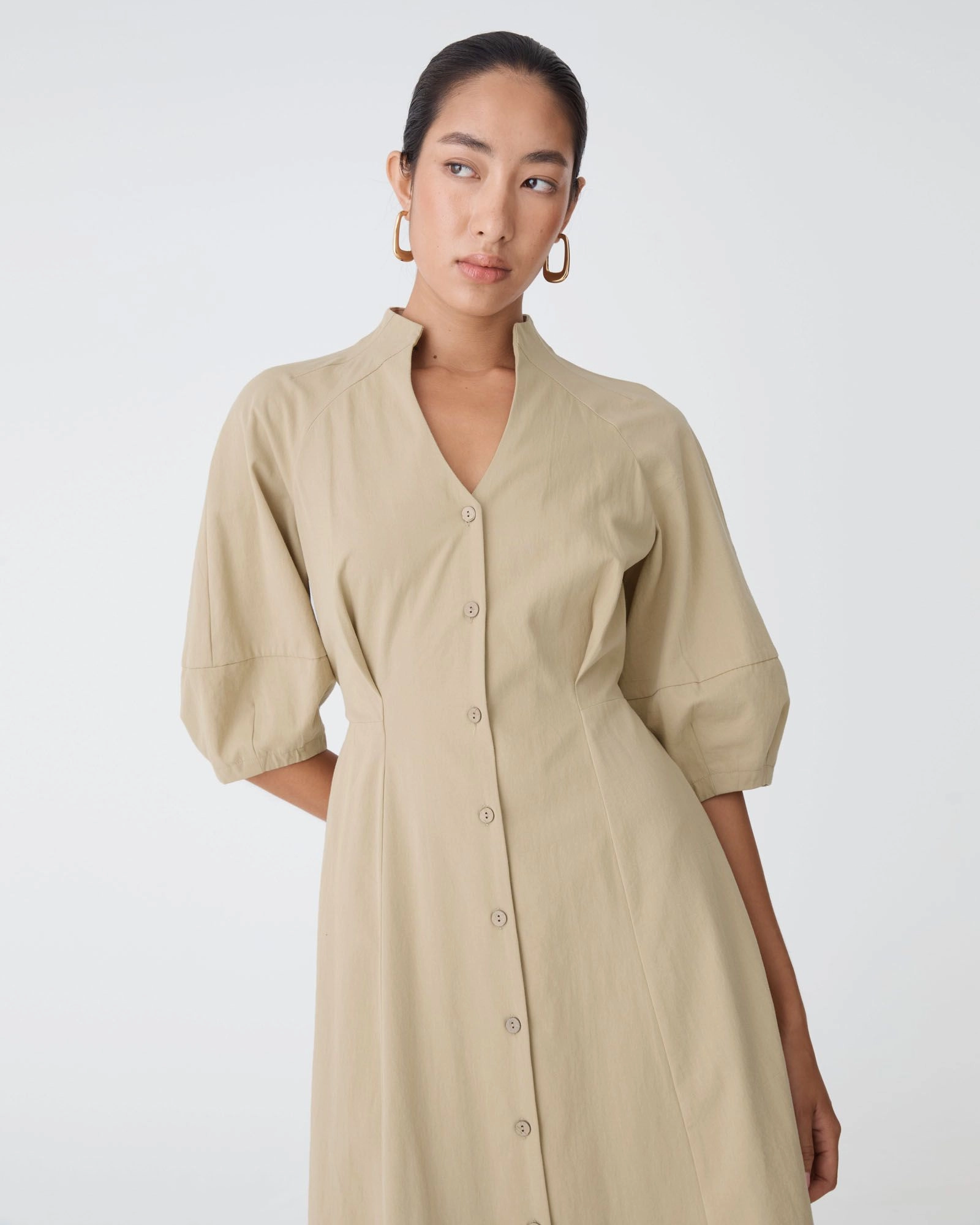 Forcast Clothing - Lyn Lantern Sleeve Shirt Dress
