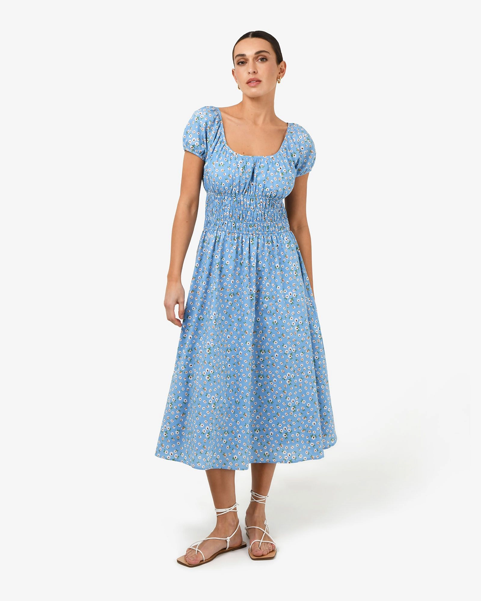 Forcast Clothing - Alisa Shirred Midi Dress