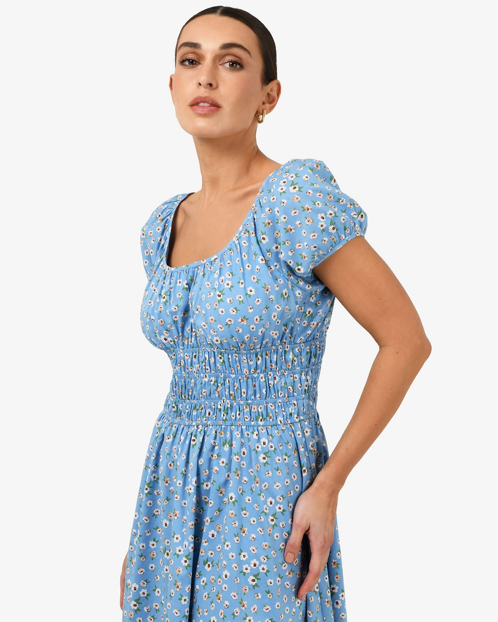 Forcast Clothing - Alisa Shirred Midi Dress